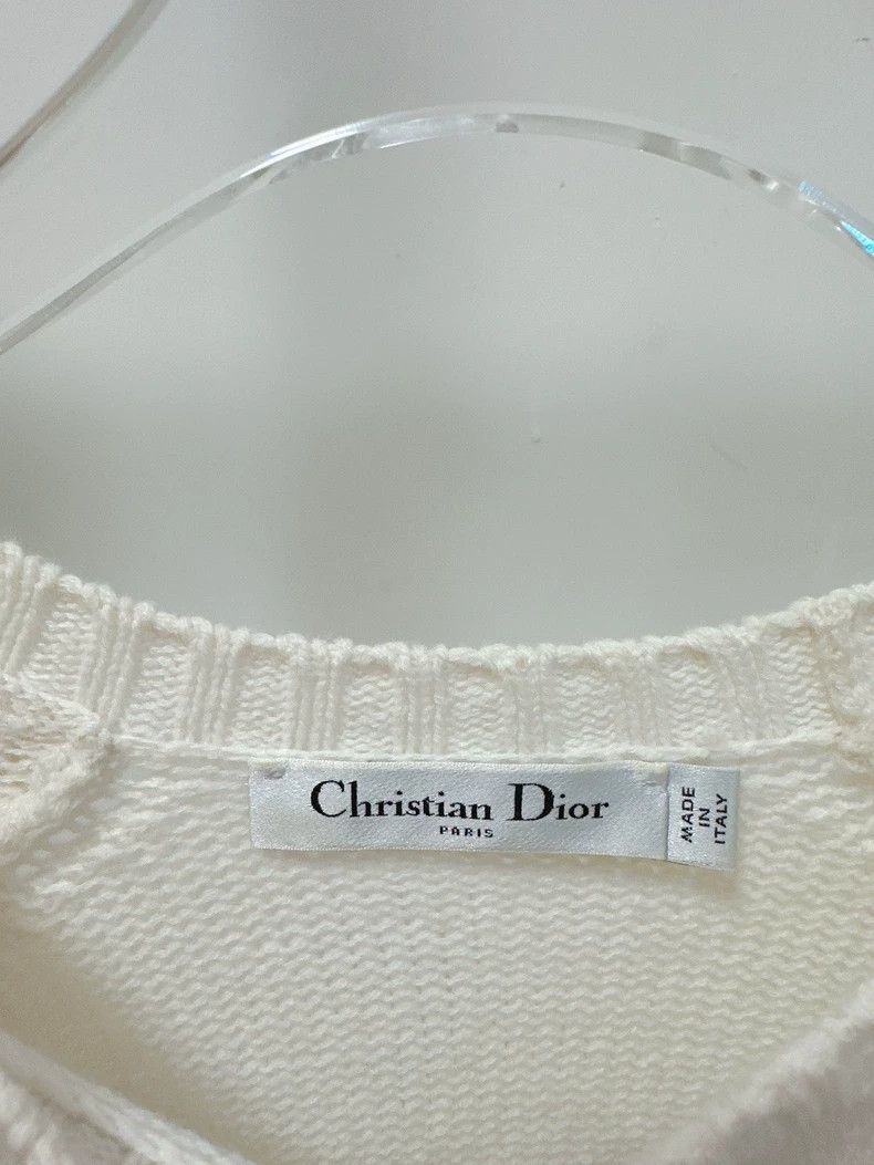 Dior Dior Ruffled Fly Sleeve Knitted Short Sleeve Size XS / US 0-2 / IT 36-38 - 4 Thumbnail