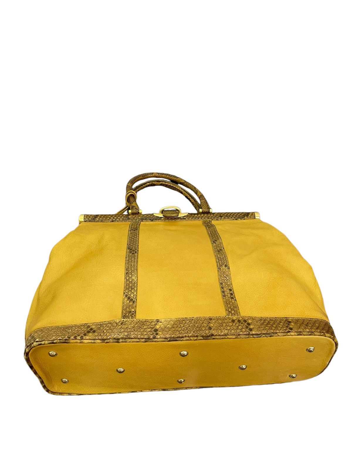 Genuine Leather Full Leather Python Vtg Elegance Italy Hand Bag 1🟩0 Size ONE SIZE - 13 Thumbnail
