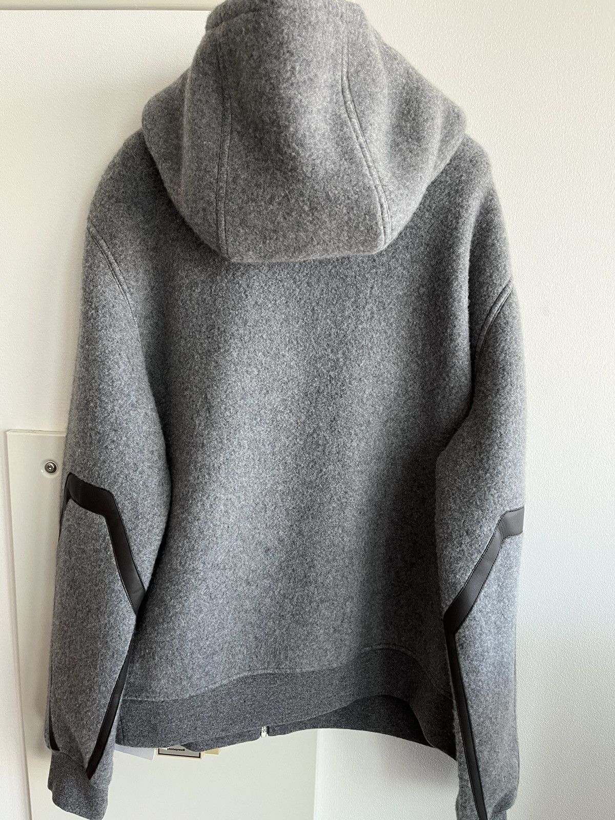 Hermes $5k Super Runway Leather Cashmere Hooded Sweater