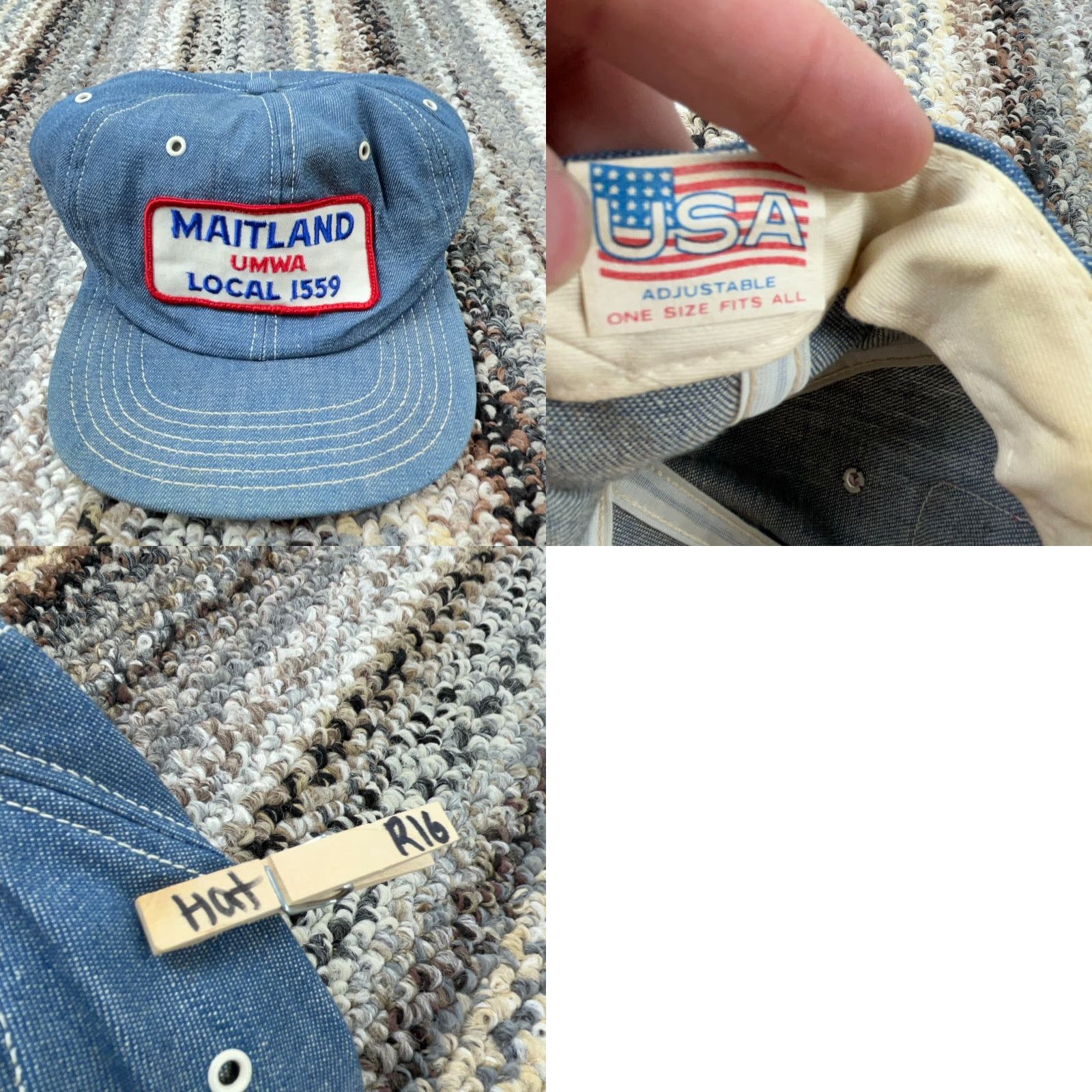 Coal VINTAGE Denim Trucker Hat Cap Men Adjustable Cotton 80s USA Made Workwear Outdoor Size ONE SIZE - 8 Thumbnail