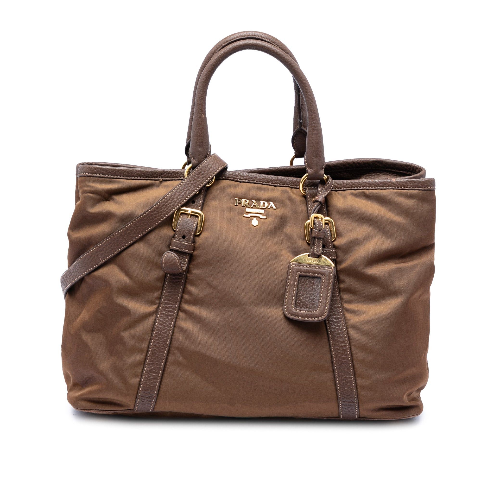 Prada Vitello Daino Trimmed Tessuto Satchel Size ONE SIZE - 1 Thumbnail