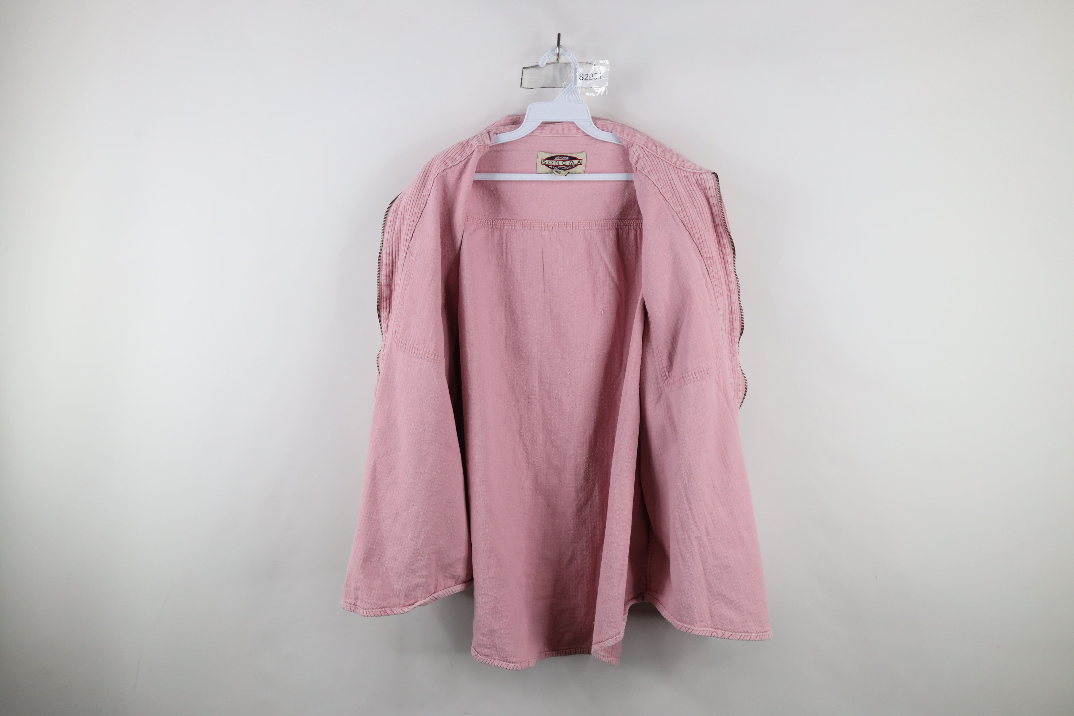 Vintage Vintage 90s Streetwear Corduroy Full Zip Shirt Jacket Pink Size 3XL / US 20-22 - 9 Thumbnail