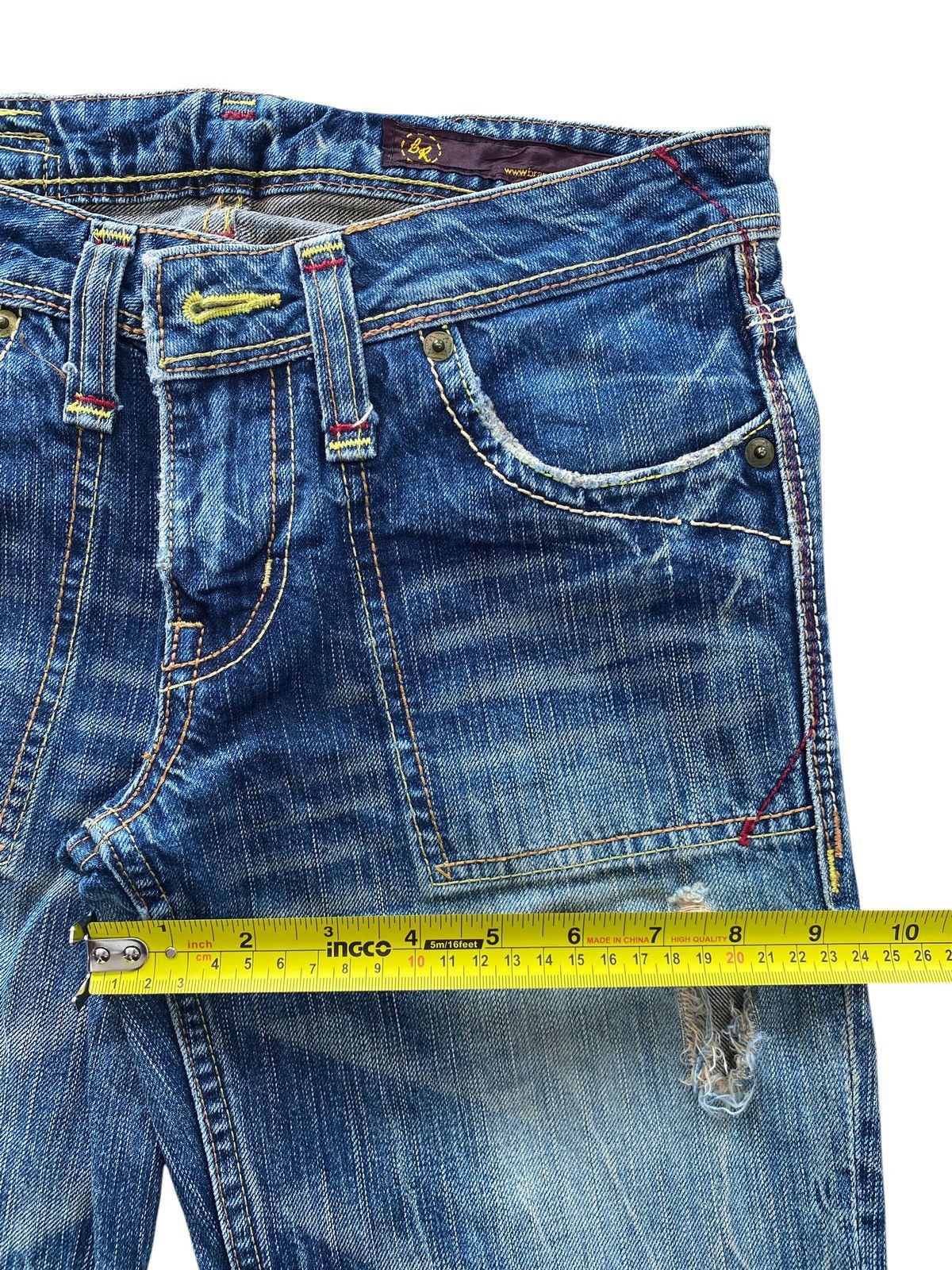 Japanese Brand Brapper Faded Wash Whiskered Style Boot Cut Jeans Size US 28 / EU 44 - 7 Thumbnail