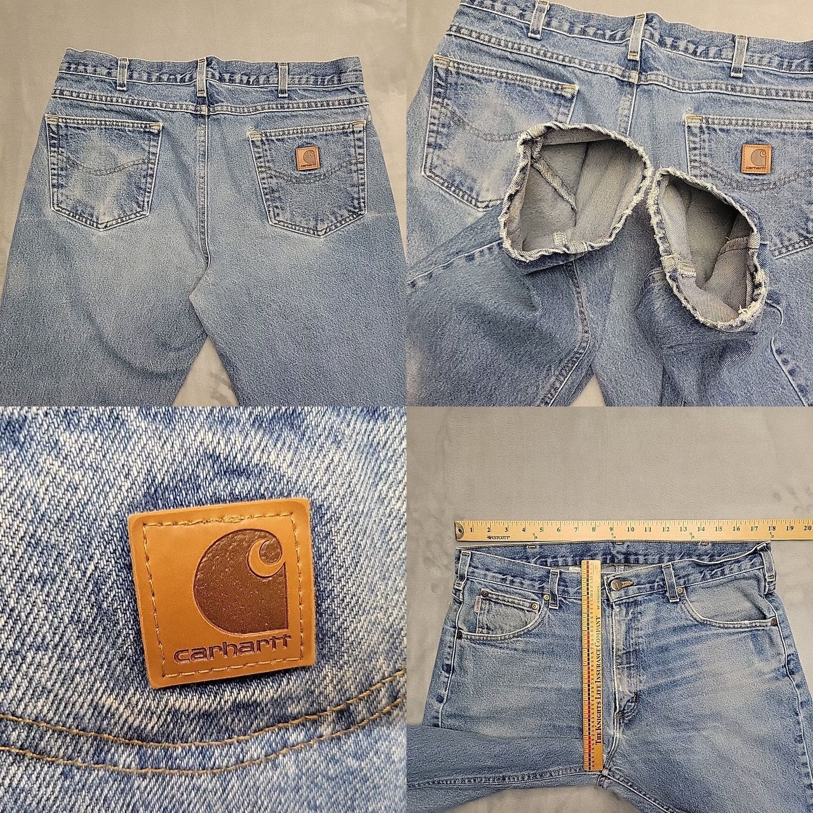Carhartt VINTAGE Carhartt Jeans Mens 36 Blue Men 36x30 Denim Relaxed Fit Faded Work Casual B17 Size US 36 / EU 52 - 9 Thumbnail