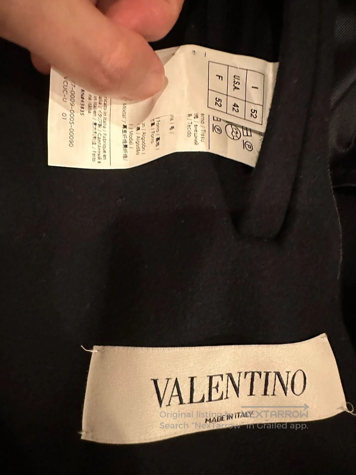 Valentino Valentino Men's Wool Coat Size 52. Size US XL / EU 56 / 4 - 4 Thumbnail