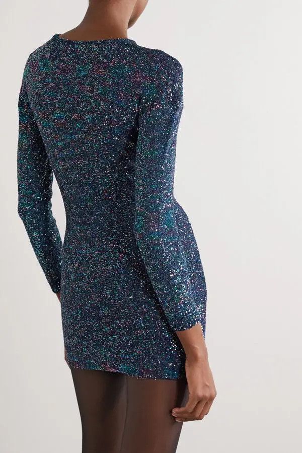 Saint Laurent Paris o1y0126 Mini Dress in Deep Teal Size L / US 10 / IT 46 - 4 Thumbnail