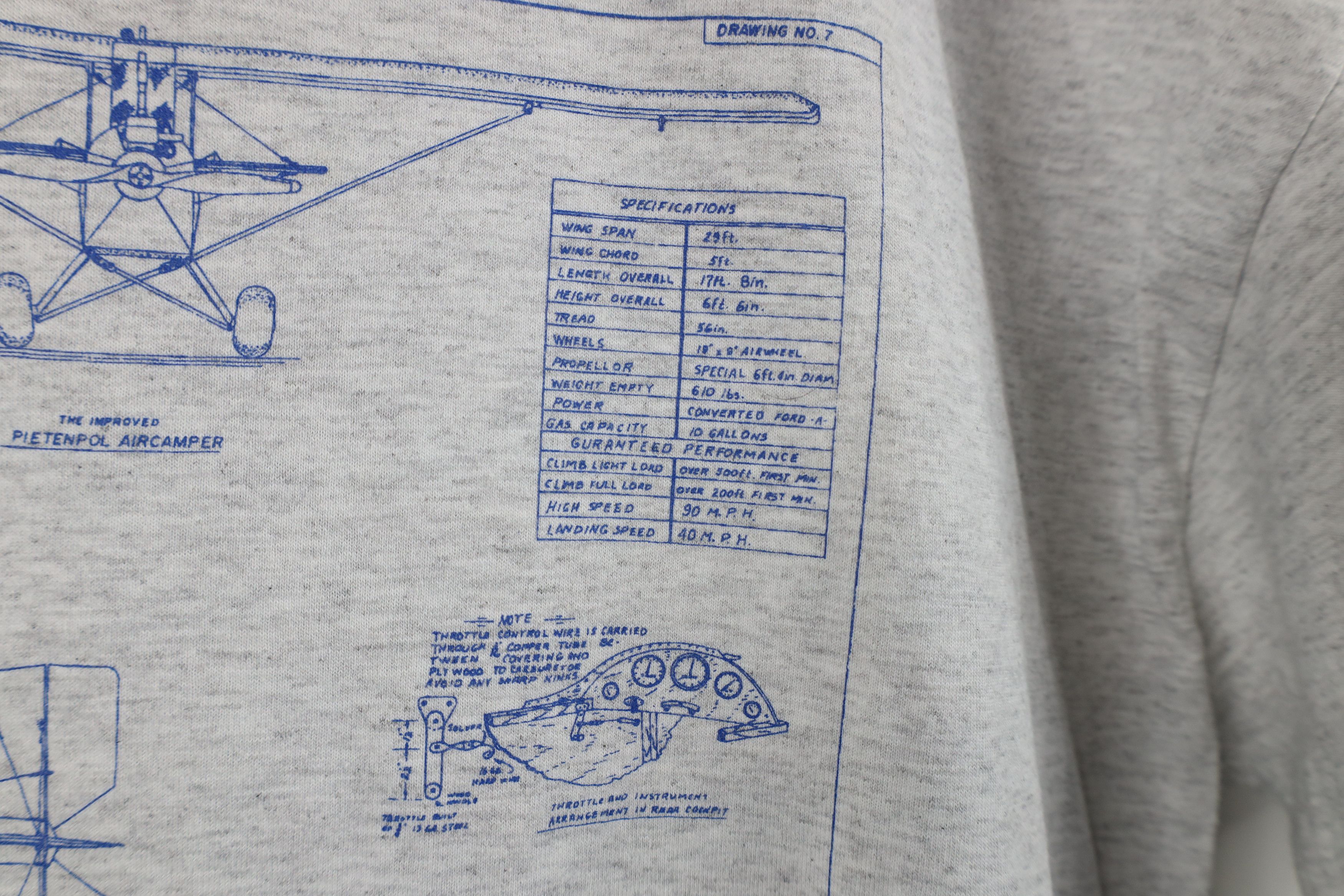 Vintage Vintage Y2K 2000 Pietenpol Air Camper Airplane T-Shirt Gray Size US XL / EU 56 / 4 - 5 Thumbnail
