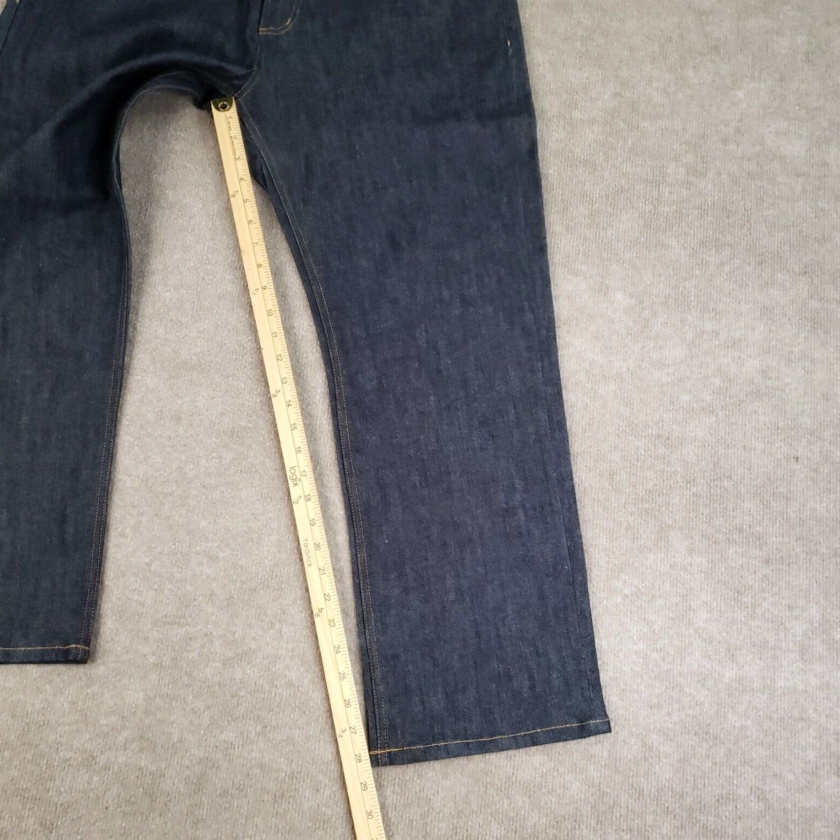 Vintage BETABrand Jeans Mens 38x30 Blue Straight Stretch Drawstring Denim Cotton Spandex Regular 28in Inseam Men Outerwear? Size US 38 / EU 54 - 2 Thumbnail
