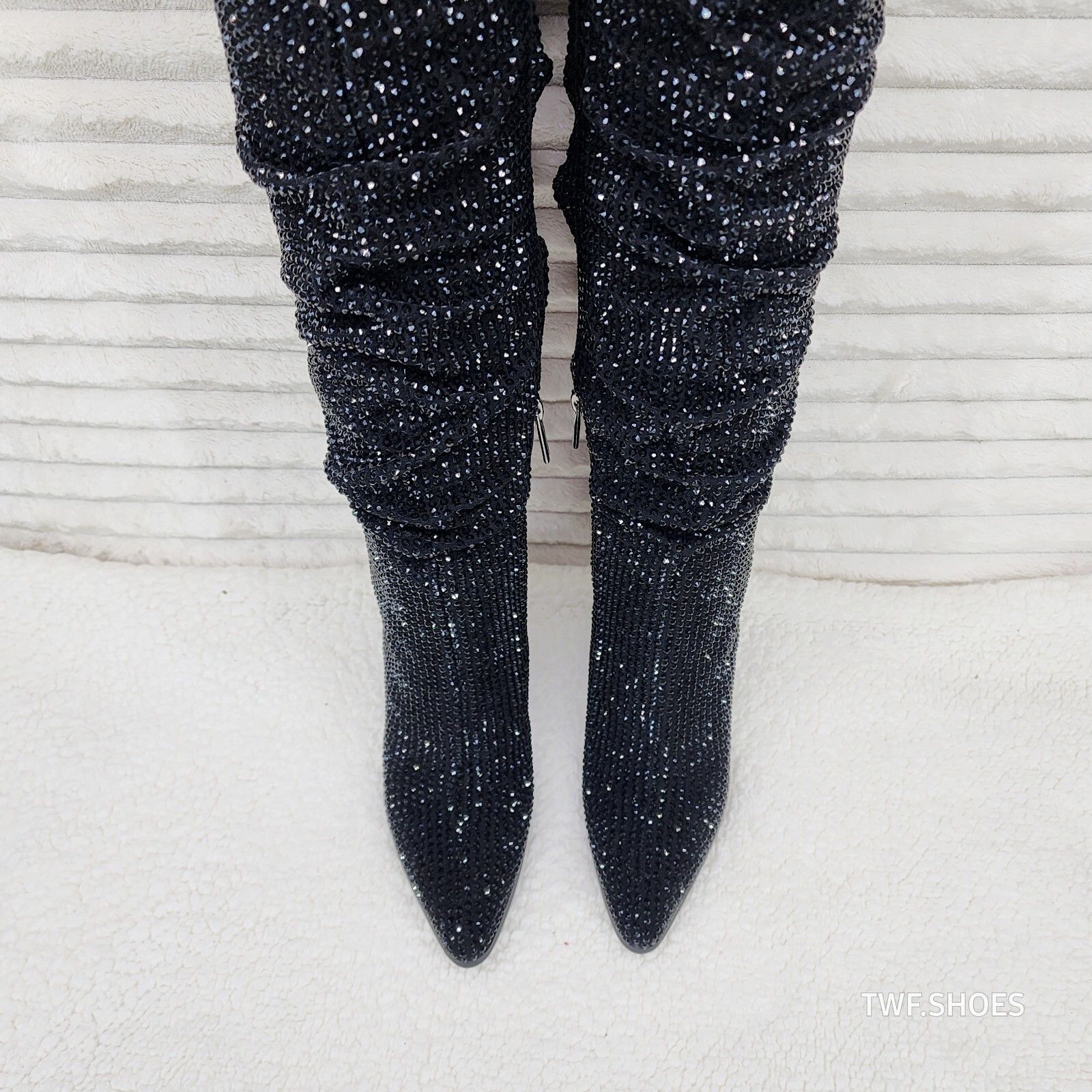 Other Cape Robbin Diamond Rider Black Rhinestone Western Slouch D Size US 7.5 / IT 37.5 - 5 Thumbnail