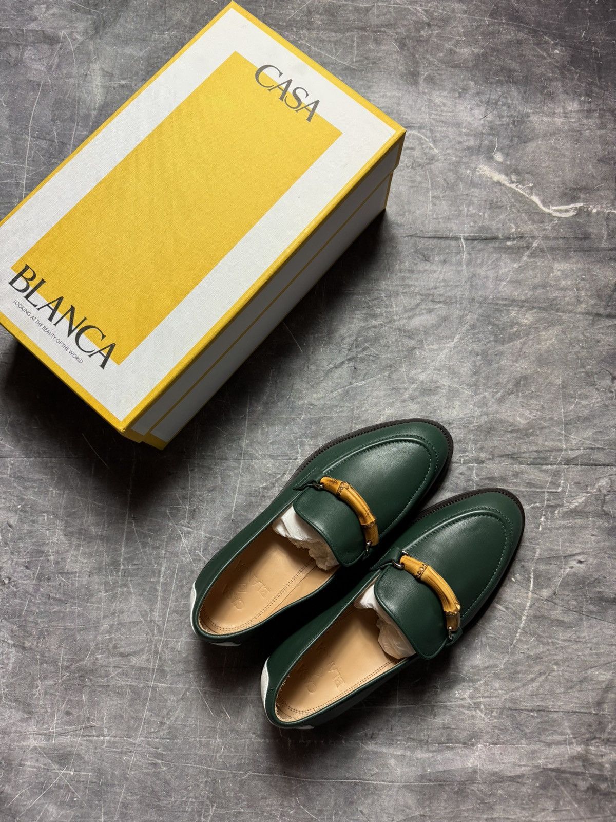 Casablanca Casablanca Leather Bamboo Loafers in Green Size US 10 / EU 43 - 1 Thumbnail