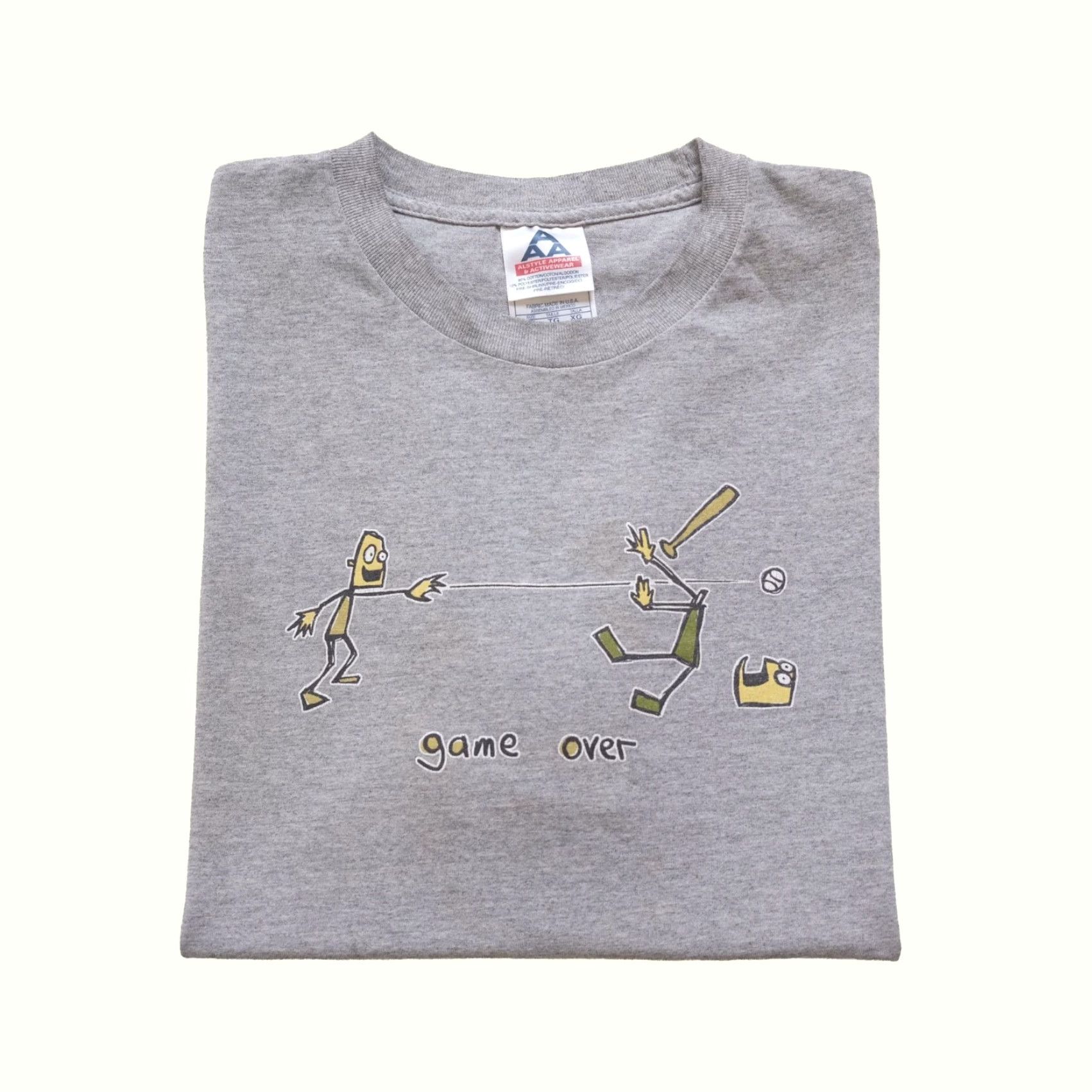 MLB VINTAGE BASEBALL MLB Y2K 90s FUNNY GRAPHIC T SHIRT Gray XL Men Size US XL / EU 56 / 4 - 2 Thumbnail