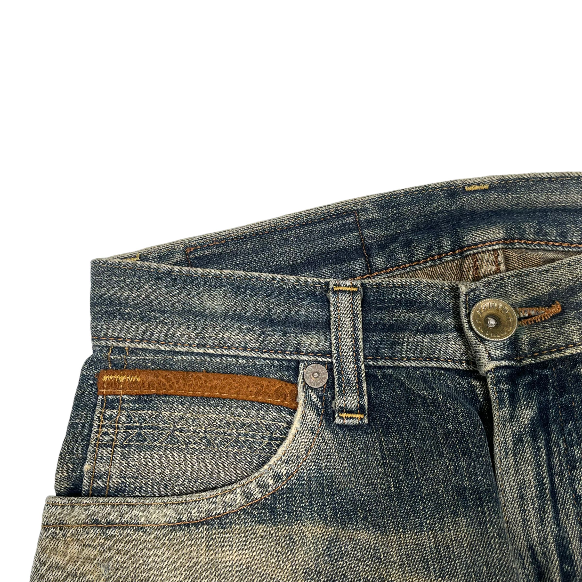 Edwin × If Six Was Nine × Vintage Vintage 1990s Edwin Washed Leather Denim Jeans Size US 28 / EU 44 - 8 Thumbnail