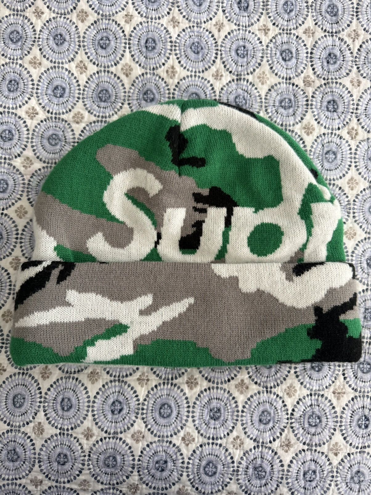 Supreme Supreme Big Logo Beanie (Plaid Green) | Grailed