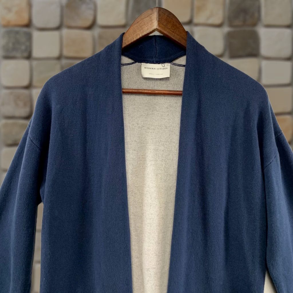 Citizen Modern Citizen Sweater Womens S Cardigan Navy Longline Open Front Knit Size S / US 4 / IT 40 - 1 Thumbnail