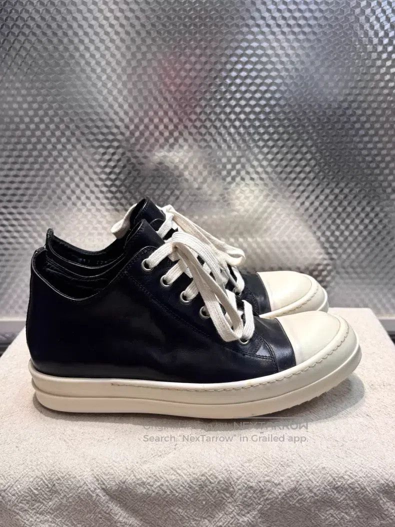 Rick Owens Rick Owens Leather black and white high-top shoes| Size US 7 / IT 37 - 3 Thumbnail