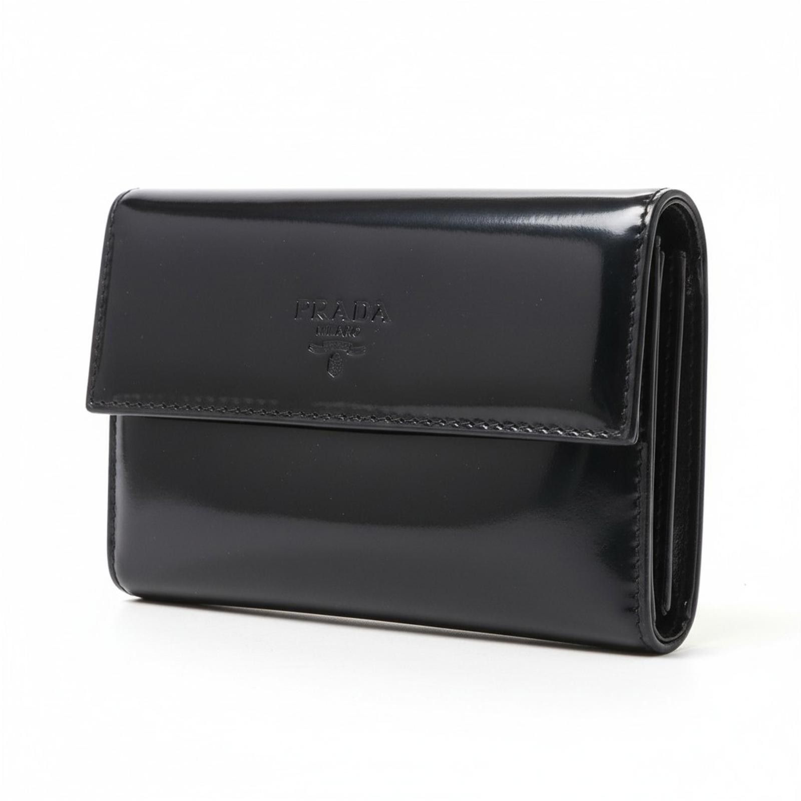 Prada Prada - Black Patent Leather Wallet Size ONE SIZE - 1 Thumbnail