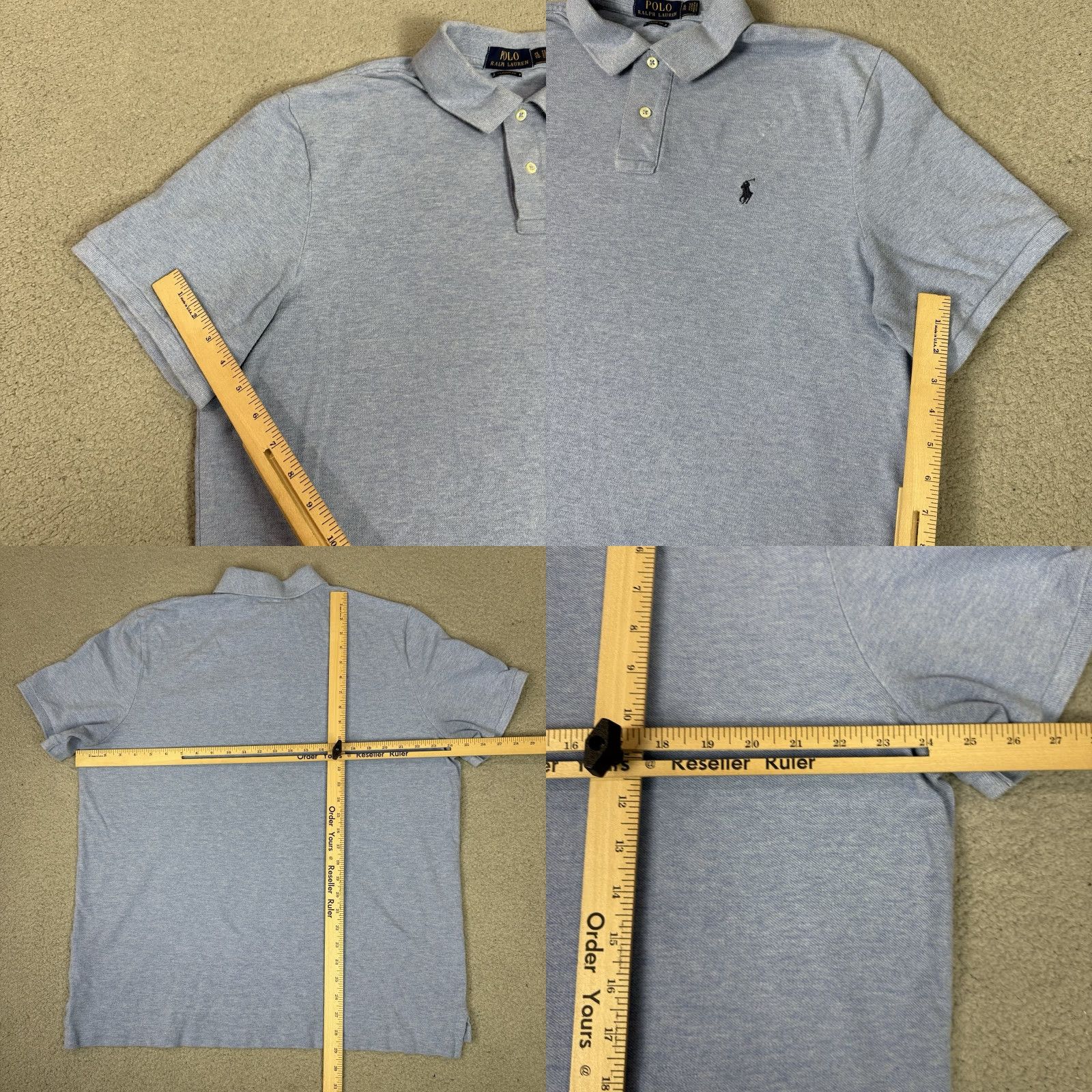 Polo Ralph Lauren VINTAGE Polo Ralph Lauren Polo Shirt XL Blue Logo Classic Mens Regular Short Sleeve Collared 100% Cotton Size US XL / EU 56 / 4 - 8 Thumbnail