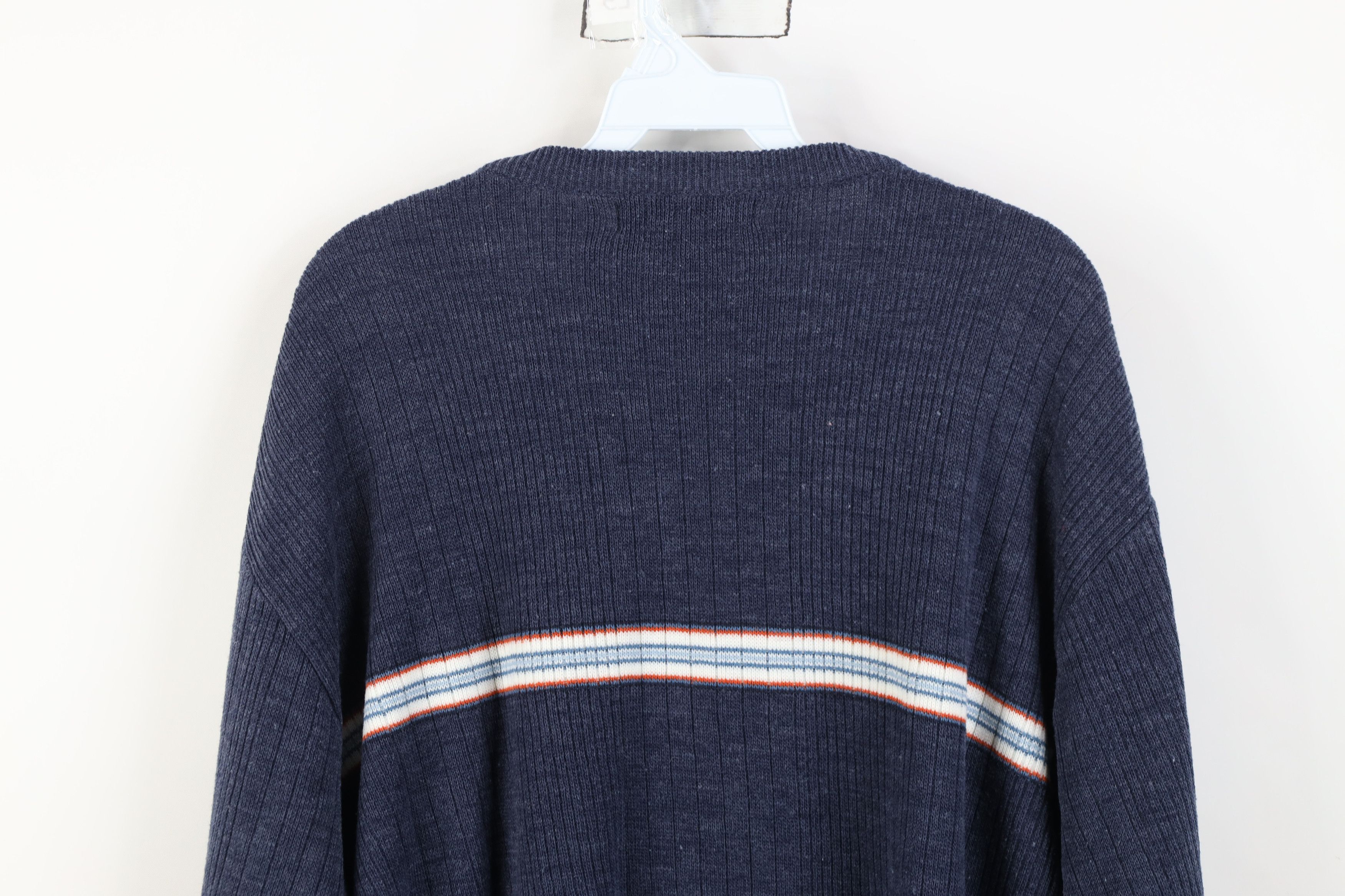 Vintage Vintage 90s Y2K Streetwear Block Ribbed Knit Sweater Blue Size US XL / EU 56 / 4 - 10 Thumbnail