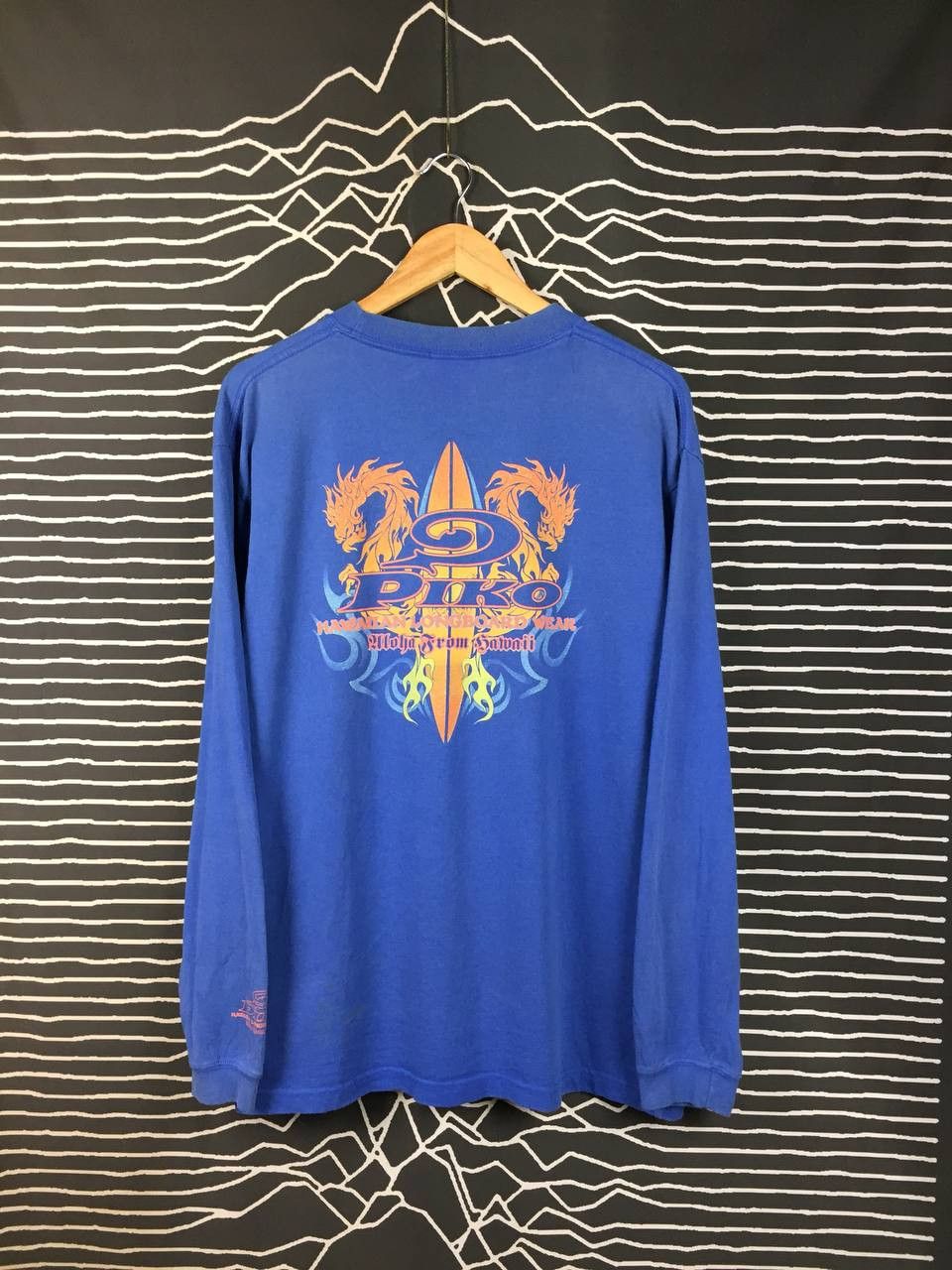 Vintage Vtg Piko Hawaiian Longboard Wear Dragon Surf Long Sleeve Tee Size US XL / EU 56 / 4 - 2 Thumbnail