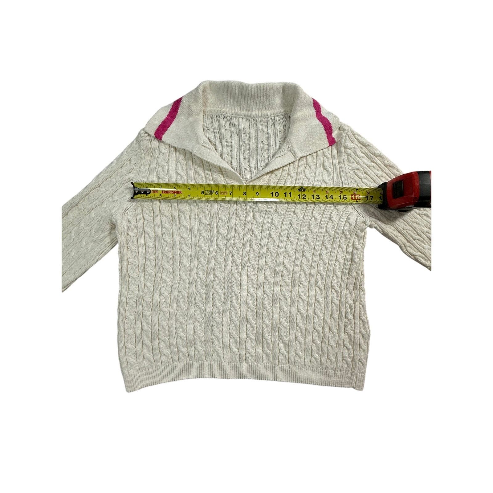 Nicole Miller Nicole Miller Cable Knit Collared Pullover Sweater Size S / US 4 / IT 40 - 4 Thumbnail