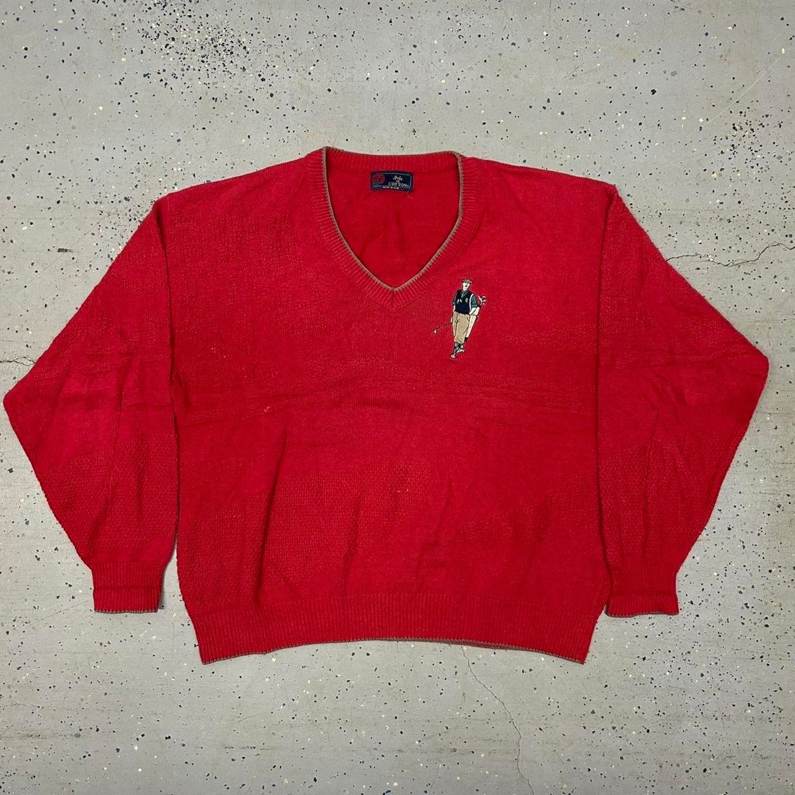 Other Red vintage golf sweater Size US L / EU 52-54 / 3 - 1 Thumbnail