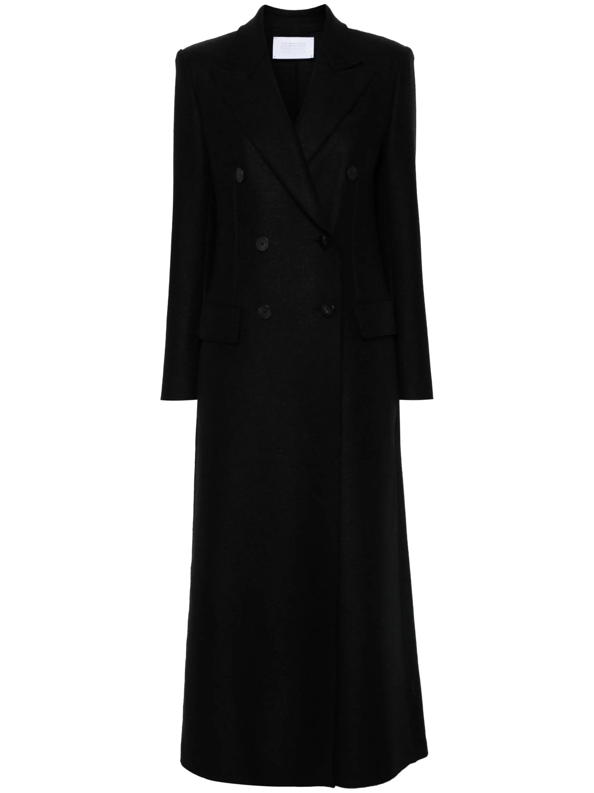 Harris Wharf London o1s22i1n1024 Double-Breasted Pressed Wool Coat in Black Size M / US 6-8 / IT 42-44 - 1 Thumbnail