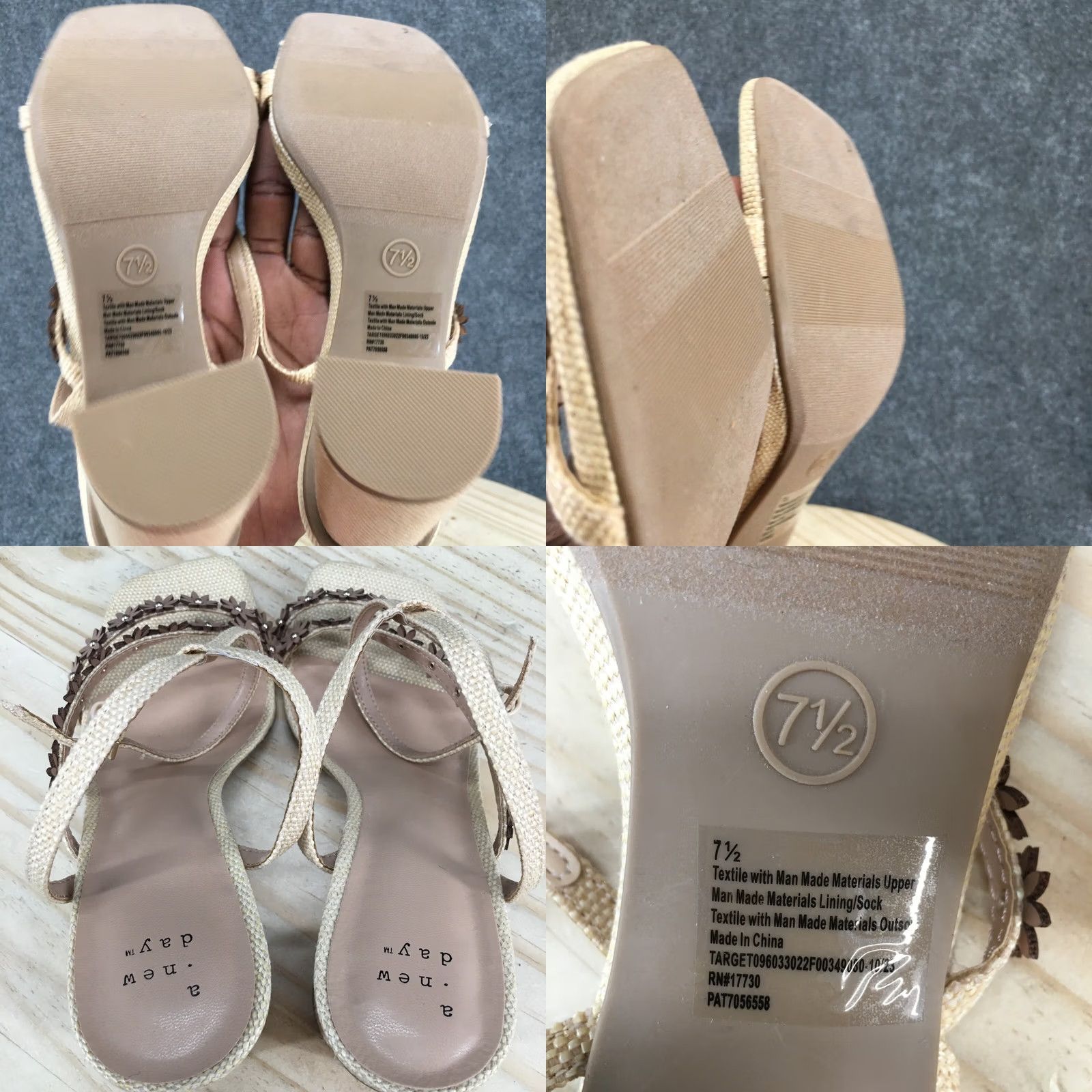 Vintage A New Day Sandals Womens 7.5 Strappy Ankle Strap Block High Heels Beige NEW Size US 8 / IT 38 - 8 Thumbnail