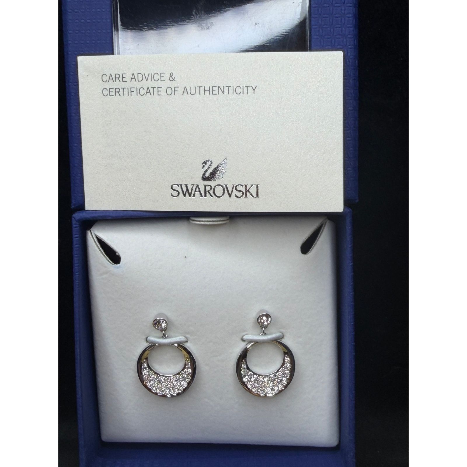 Swarovski Swarovski Crystal Pavé Silver Circle Drop Earrings In Box Size ONE SIZE - 12 Thumbnail