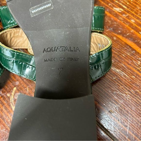 Aquatalia Aquatalia green leather step in sandal faux croc size 7 made Size US 7 / IT 37 - 8 Thumbnail