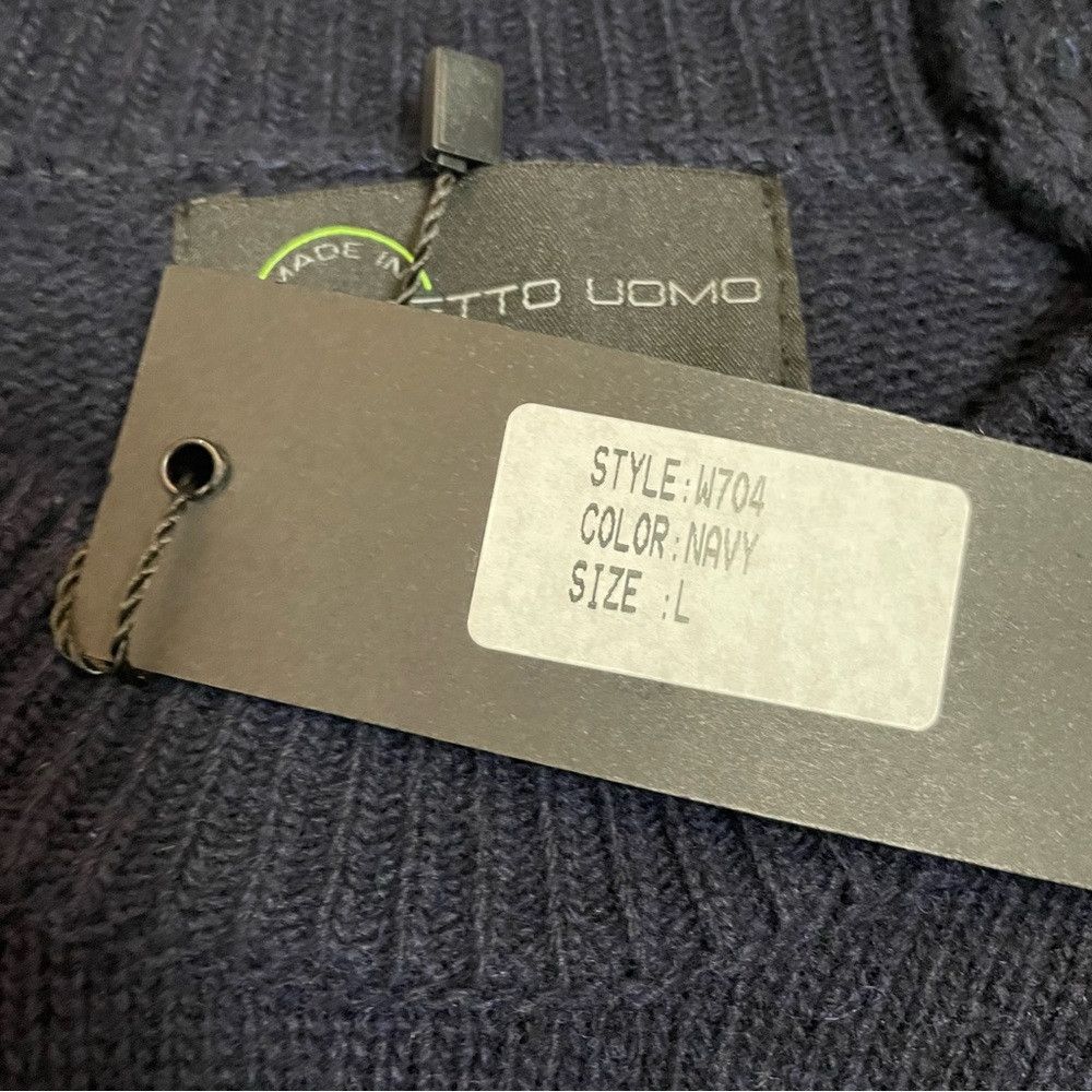 Other NWT New Progetto Uomo Navy Wool Cashmere Sweater Size L Mad Size US L / EU 52-54 / 3 - 7 Thumbnail