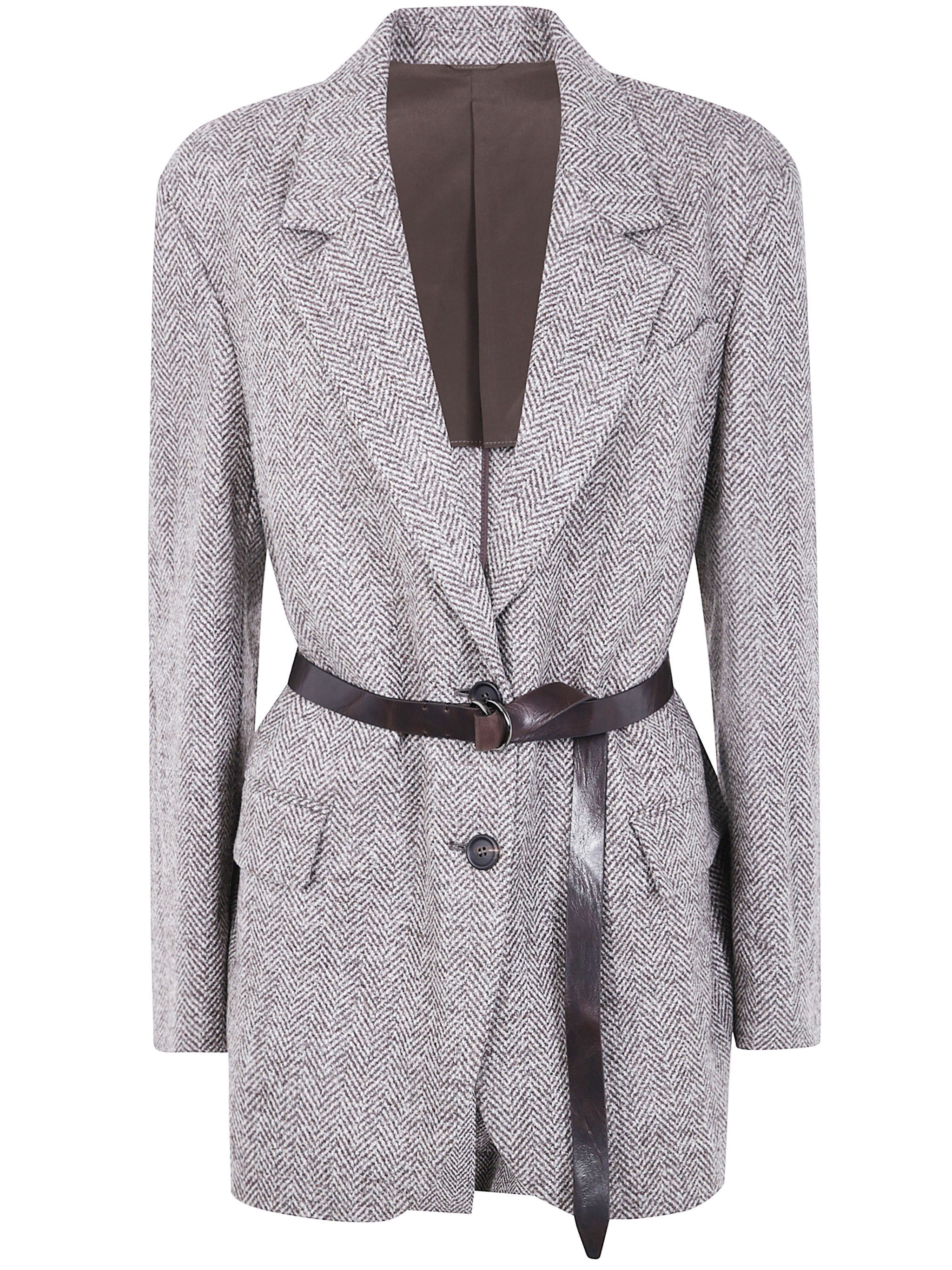 Brunello Cucinelli BELTED SINGLE BREASTED JACKET Size L / US 10 / IT 46 - 1 Thumbnail