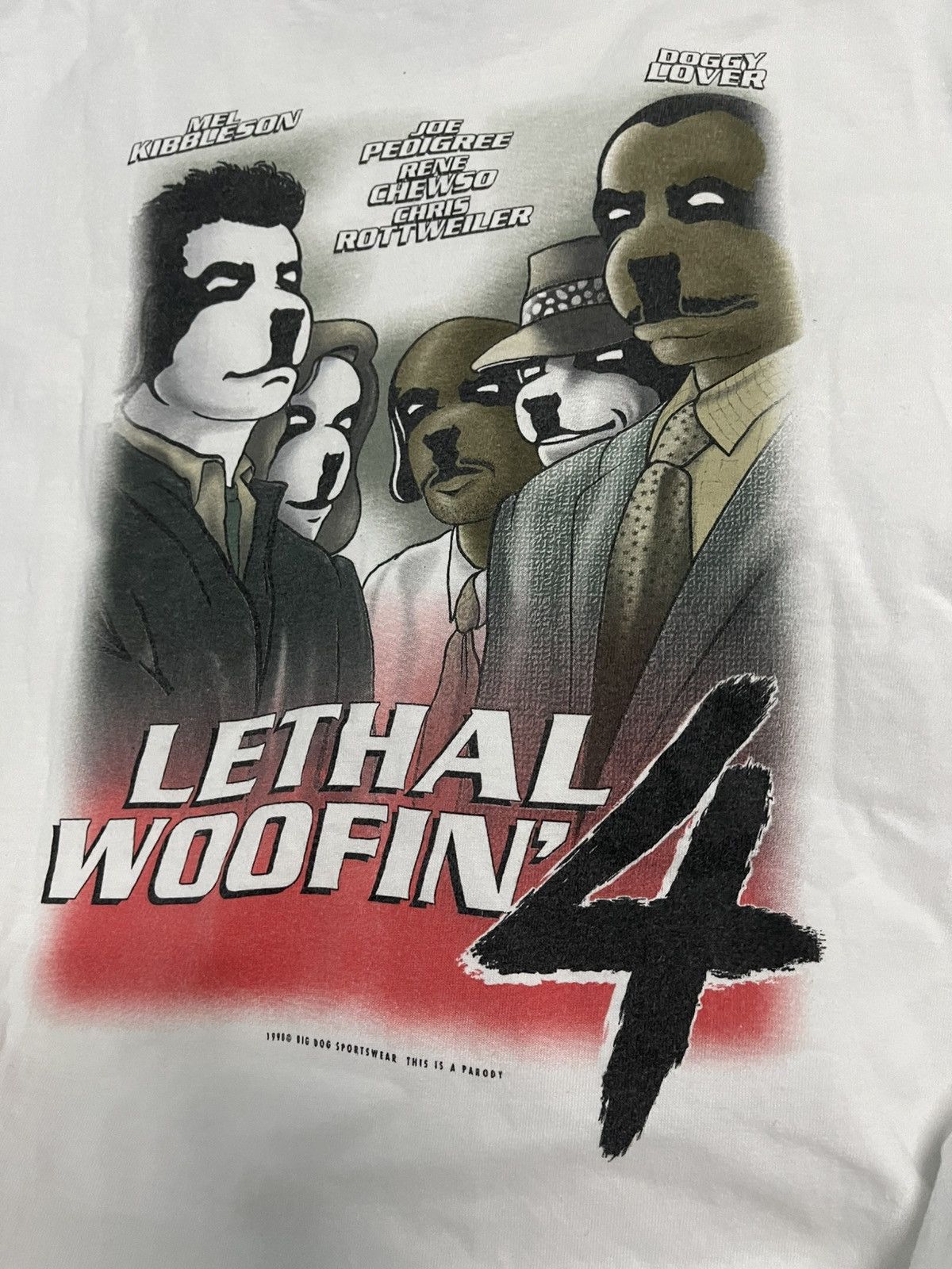 Vintage Big Dog “Lethal Woofin’ 4” Parody Tee – XL – Size US XL / EU 56 / 4 - 6 Thumbnail