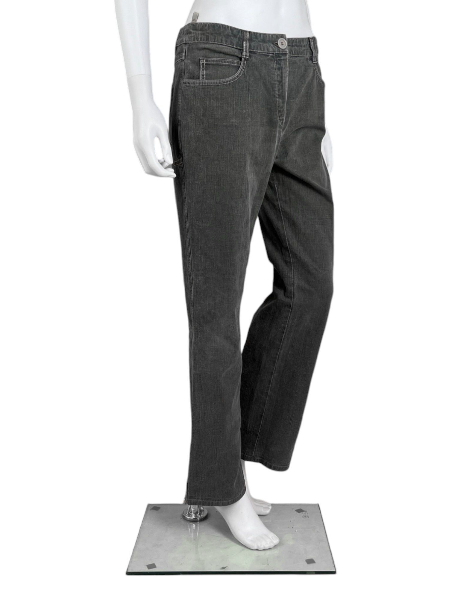 Chanel by Karl Lagerfield S/S 2003 Grey Bootcut Jeans Size 27" / US 4 / IT 40 - 2 Thumbnail