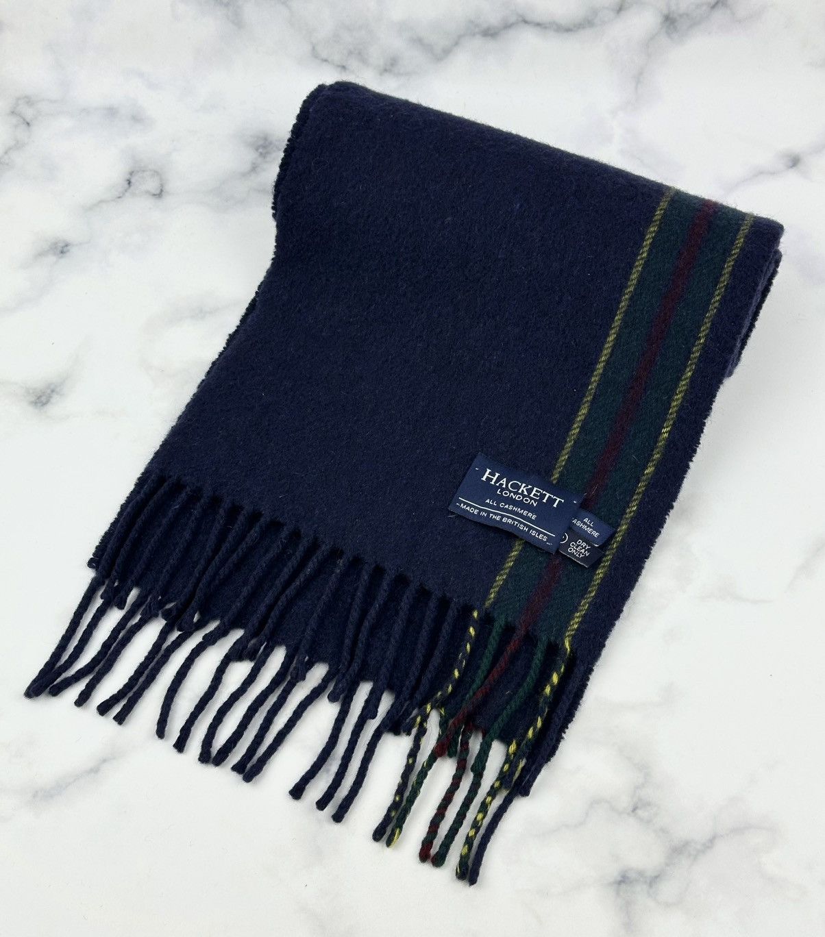 Hackett Hackett London Scarf All Cashmere blue Made In The British Size ONE SIZE - 1 Thumbnail