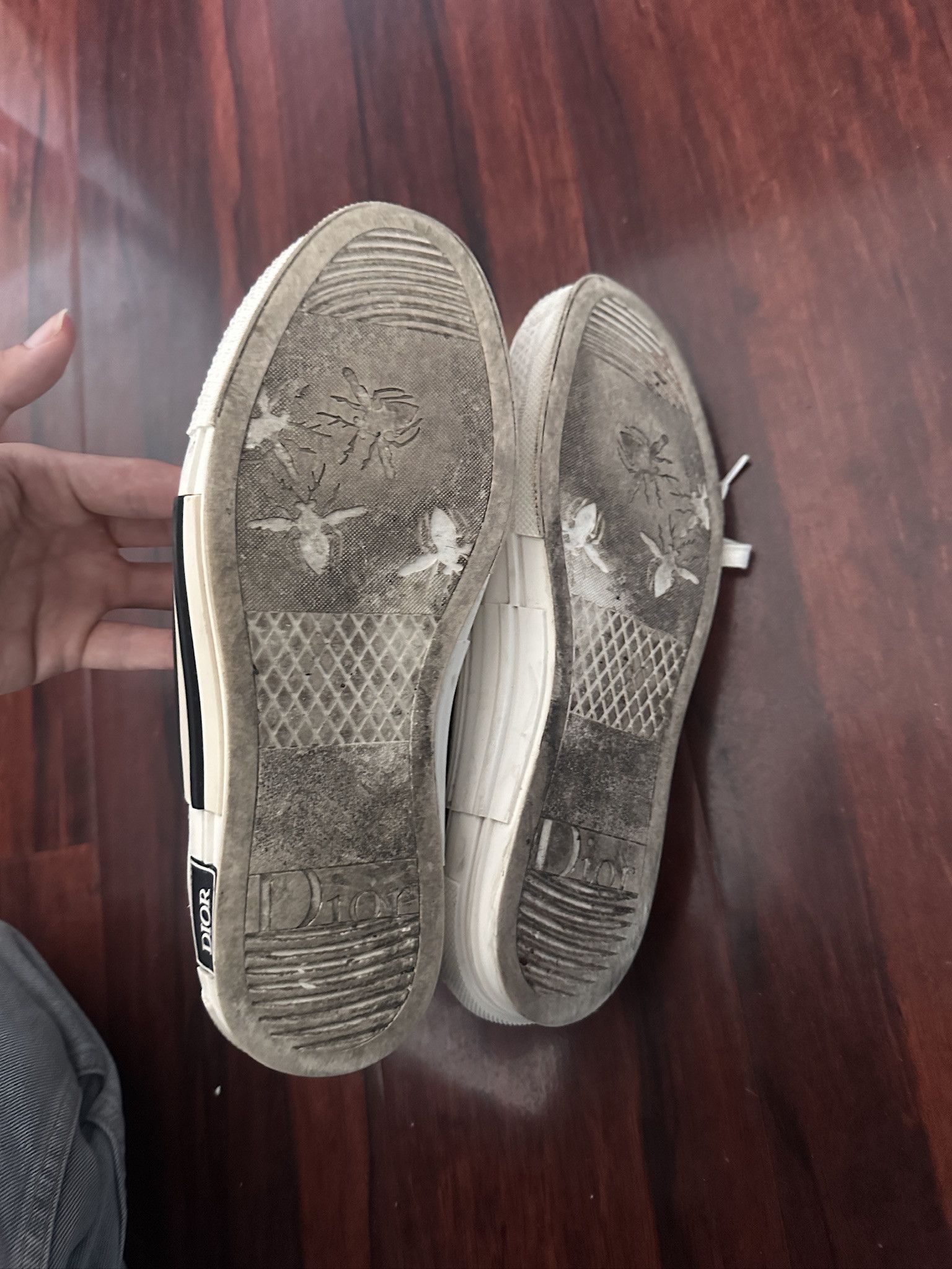 Dior DIOR B23 High Top Sneaker White/Black Full Logo 41 Size US 8 / IT 38 - 4 Thumbnail