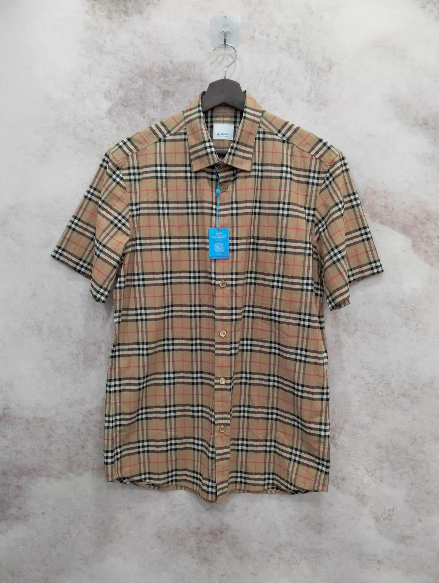 Burberry Burberry Check Short-Sleeve Shirt M 95 New Size US M / EU 48-50 / 2 - 1 Thumbnail