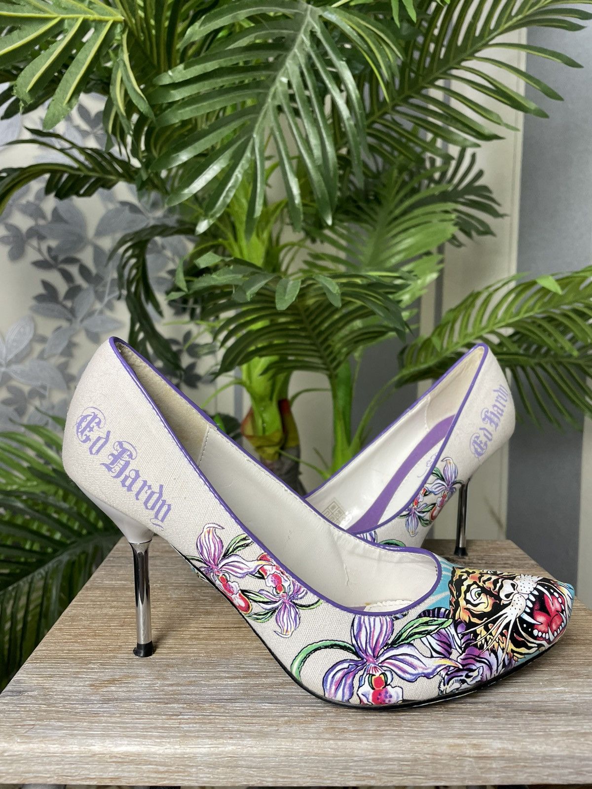 Ed Hardy Ed Hardy Women’s Graphic Tiger Floral Metal High Heel Size US 5.5 / IT 35.5 - 2 Thumbnail