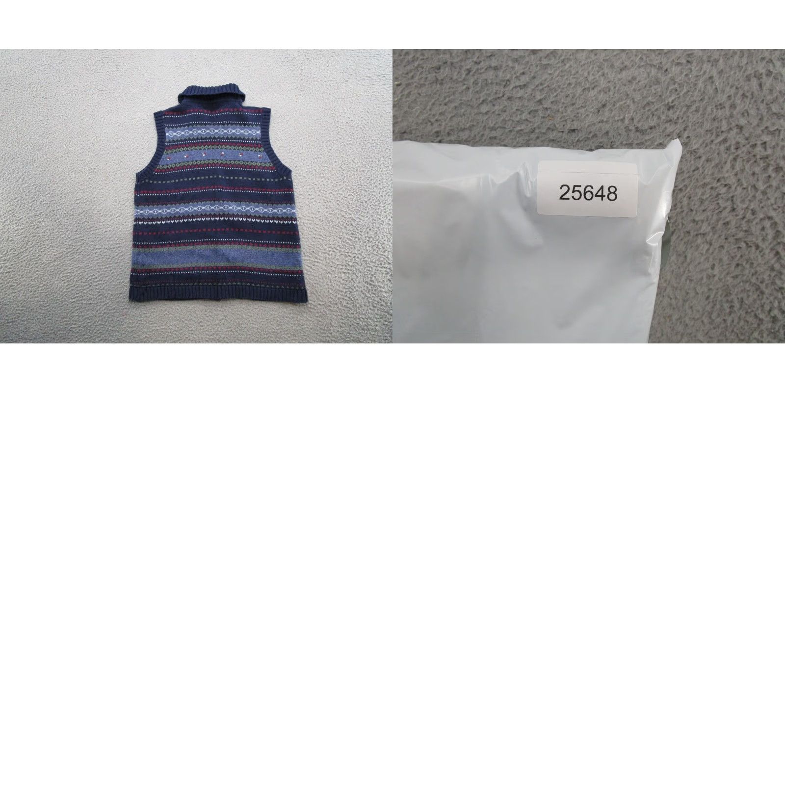 Vintage Cabin Creek Striped Fair Isle Full Zip Sweater Vest Women's M Collared Blue Sleeveless Vest Size M / US 6-8 / IT 42-44 - 8 Thumbnail