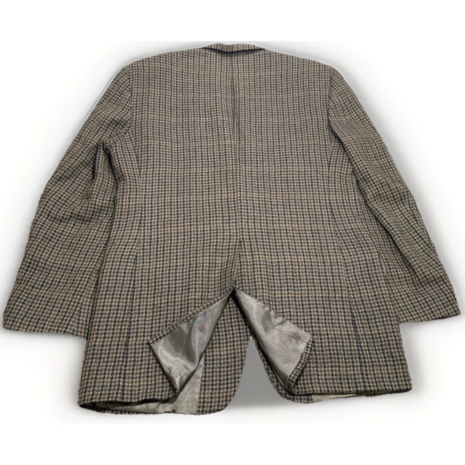 Orvis VINTAGE Orvis Jacket Mens 2-Button Blazer 40L Wool Brown Houndstooth 1990s Long Mens Size 40L - 7 Thumbnail