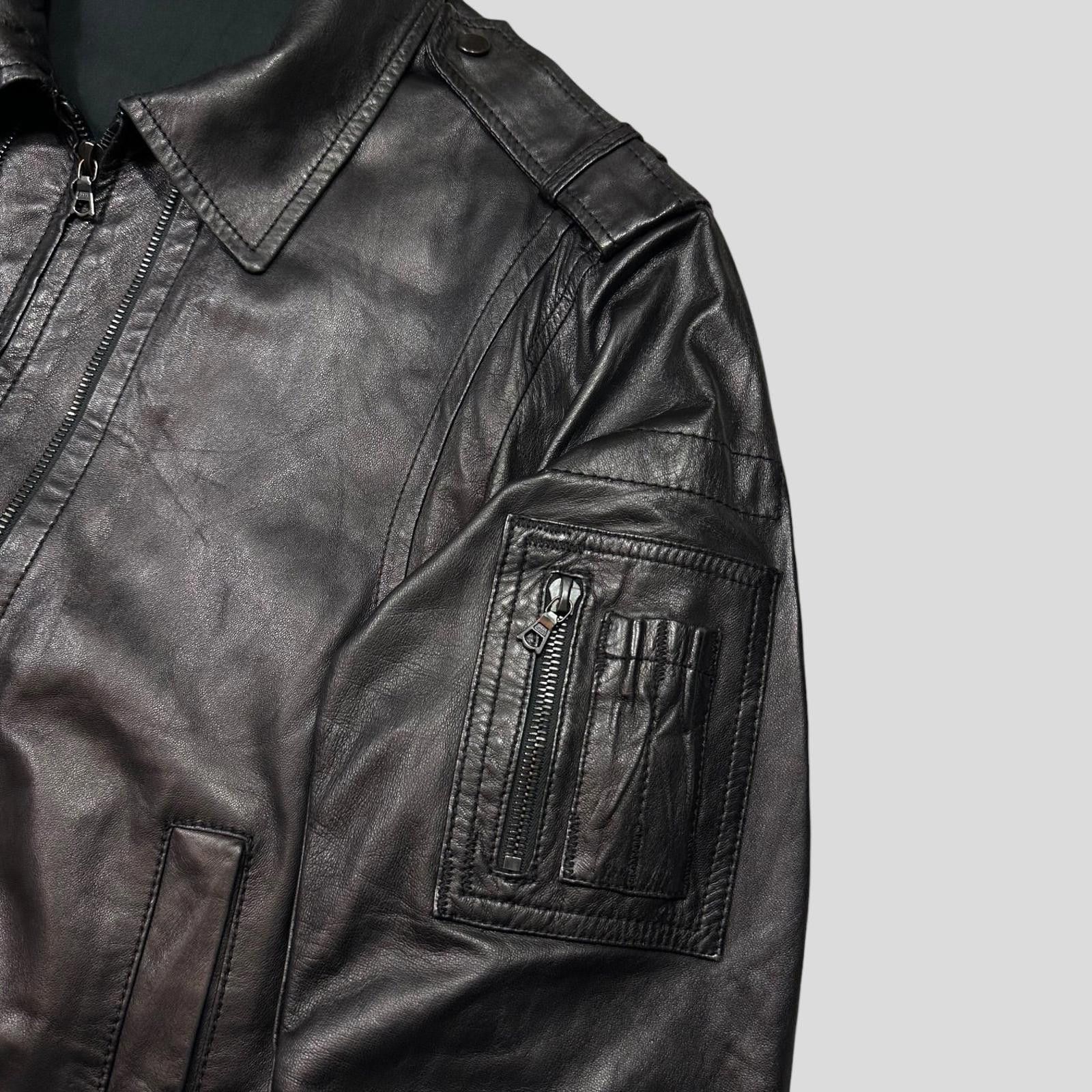 Neil Barrett Neil Barrett 00’s Multi Zip Detailed Leather Flight Jacket M Size US M / EU 48-50 / 2 - 2 Thumbnail