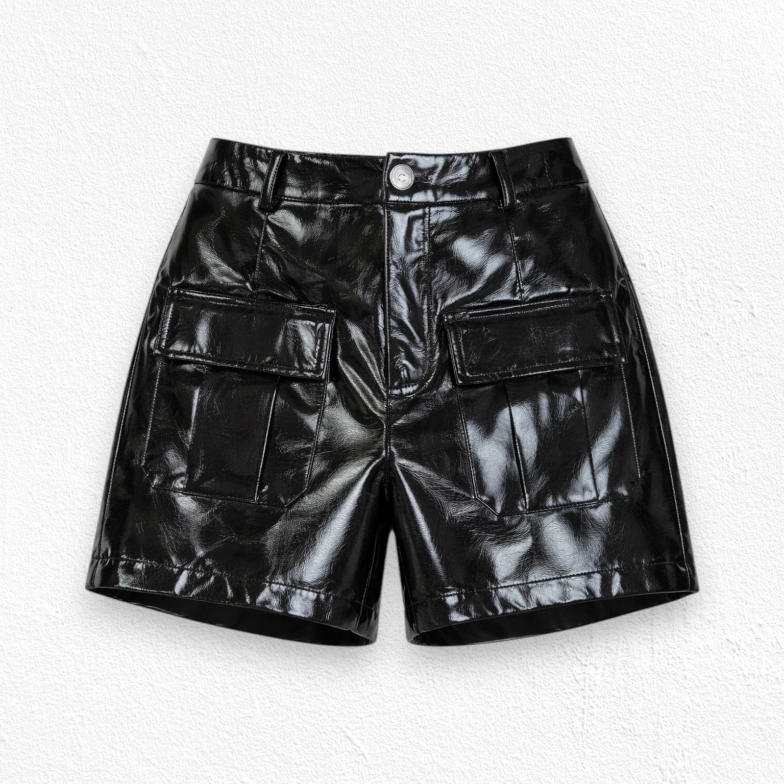 Other Black Patent Faux Leather Utility Shorts Size Small Size 26" / US 2 / IT 38 - 1 Thumbnail