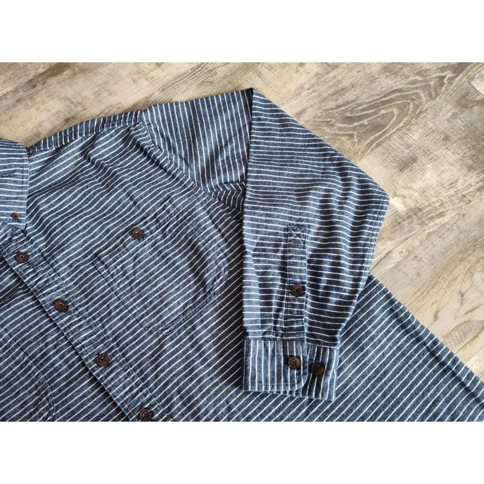 Duluth Trading Company VINTAGE Duluth Trading Co Men’s Flannel Shirt XL Tall Blue Striped Casual Workwear Long Sleeve Size US XL / EU 56 / 4 - 4 Thumbnail