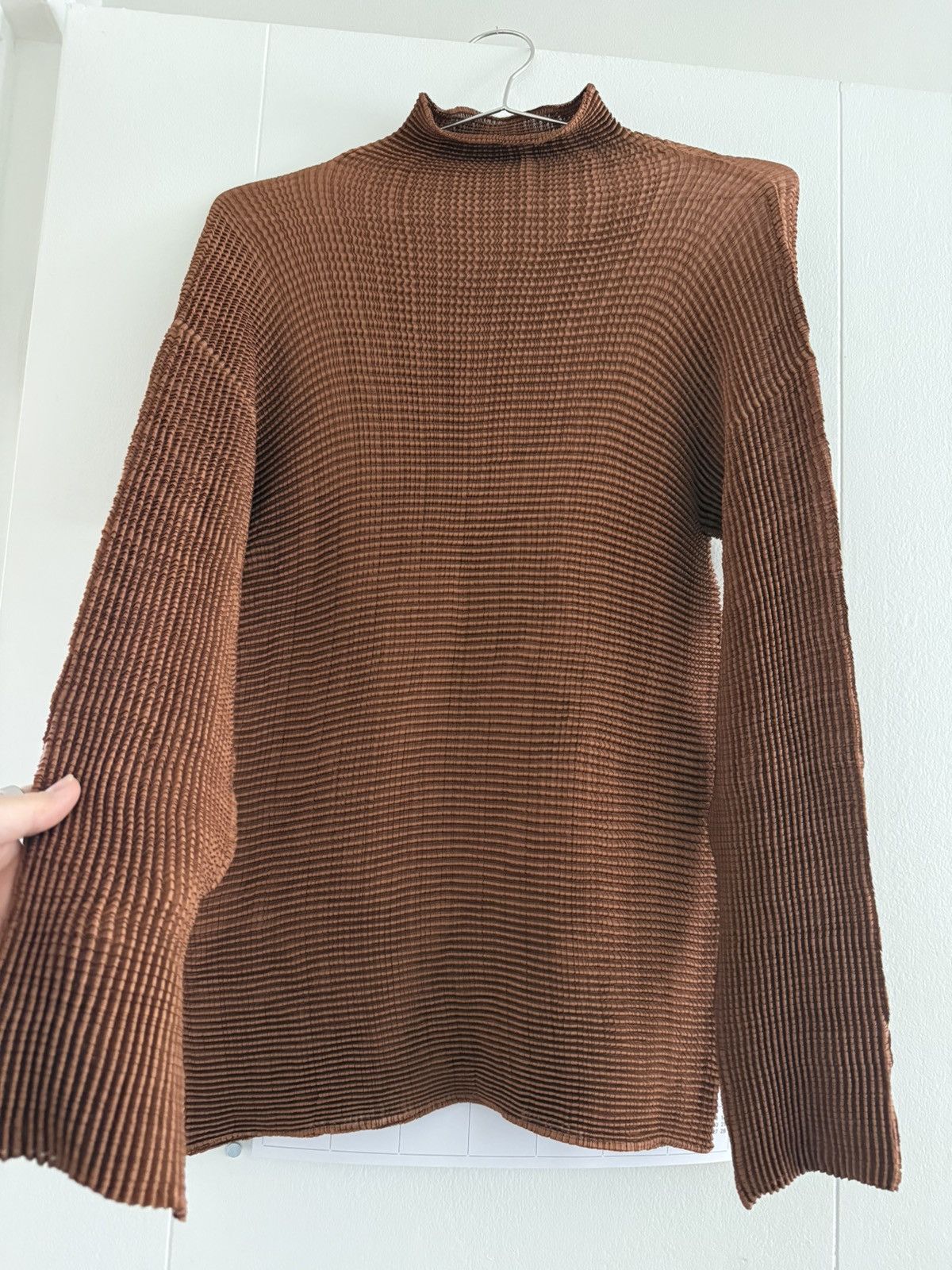 Issey Miyake ISSEY MIYAKE Pleated Copper Turtleneck Size L / US 10 / IT 46 - 6 Thumbnail
