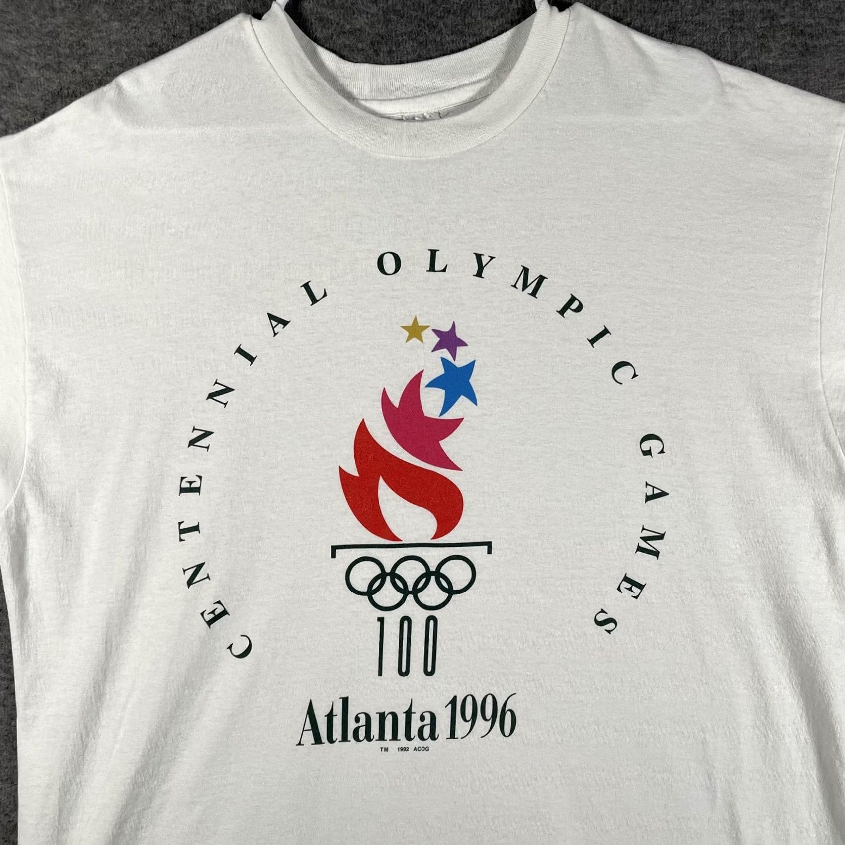 Champion VINTAGE Champion Shirt Mens XL White Atlanta 1996 Centennial Olympics Tee USA Size US XL / EU 56 / 4 - 2 Thumbnail