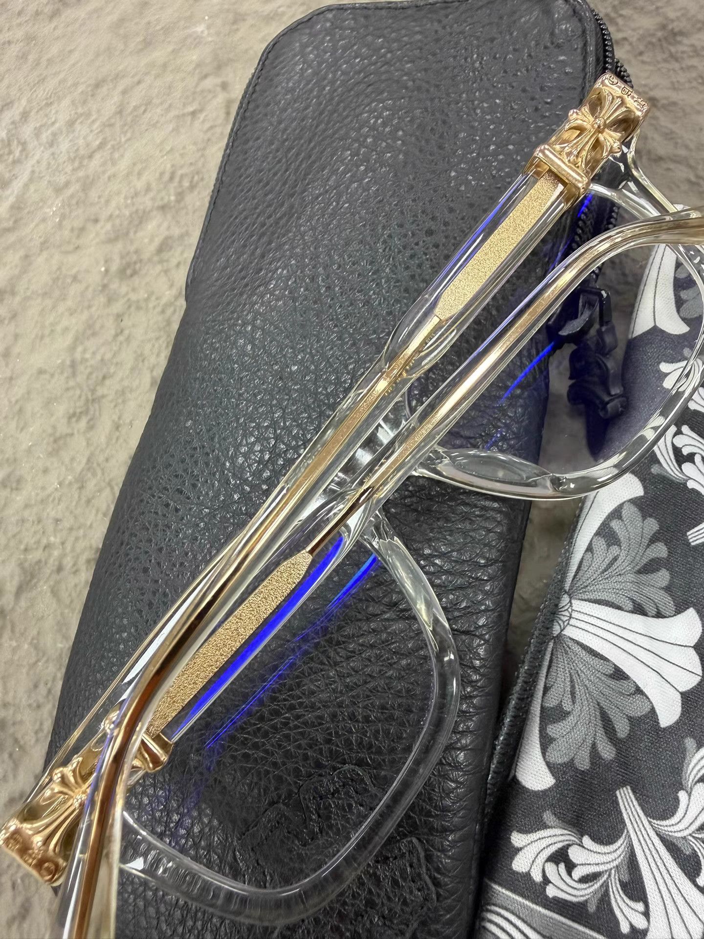 Chrome Hearts Chrome Hearts Gold Cross Clear Glasses CH Size ONE SIZE - 2 Thumbnail