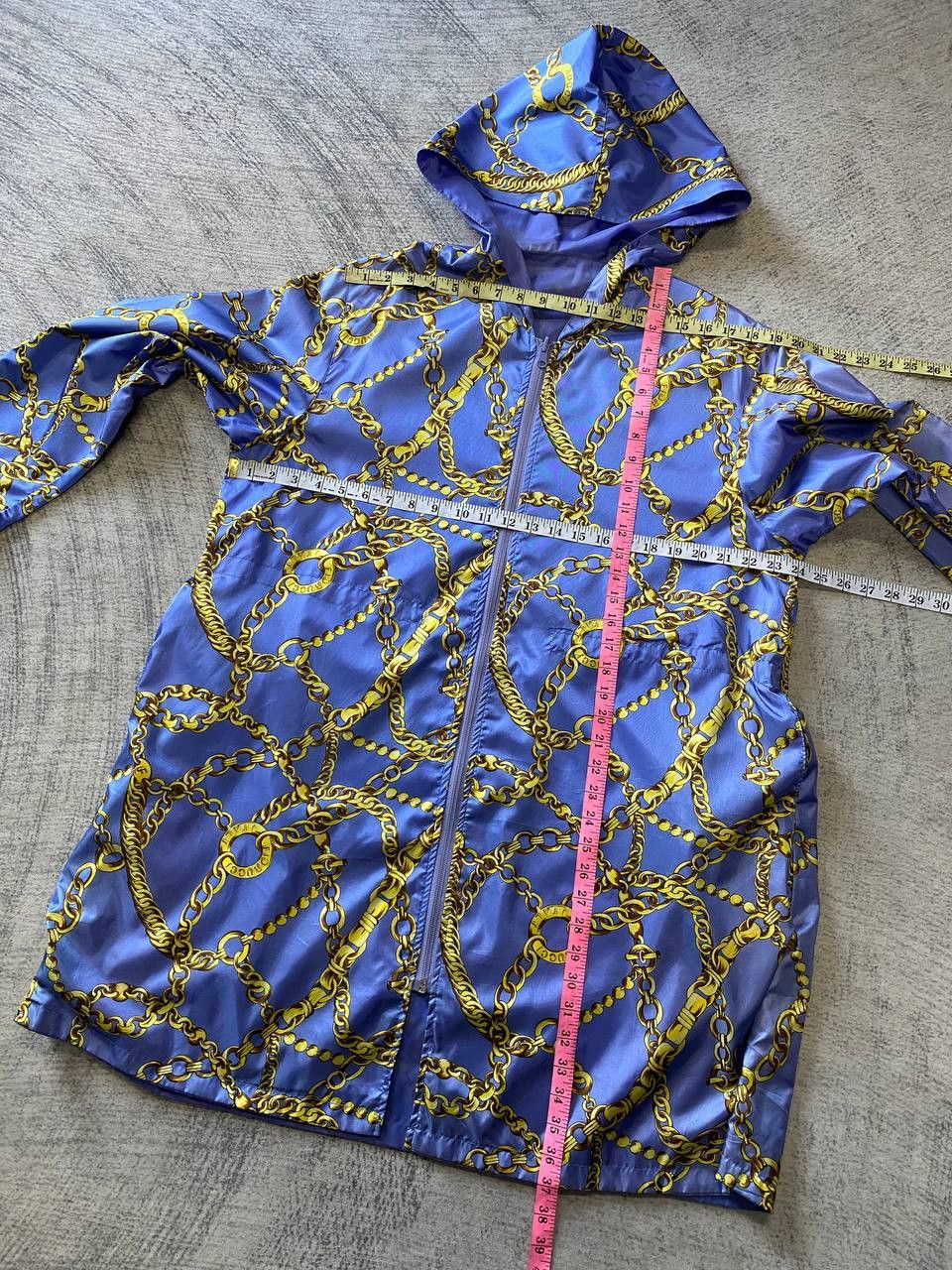 Fiorucci × Vintage Vtg Fiorucci Gold Chain Nylon Windbreaker Rain Coat Parka Size XL / US 12-14 / IT 48-50 - 16 Thumbnail