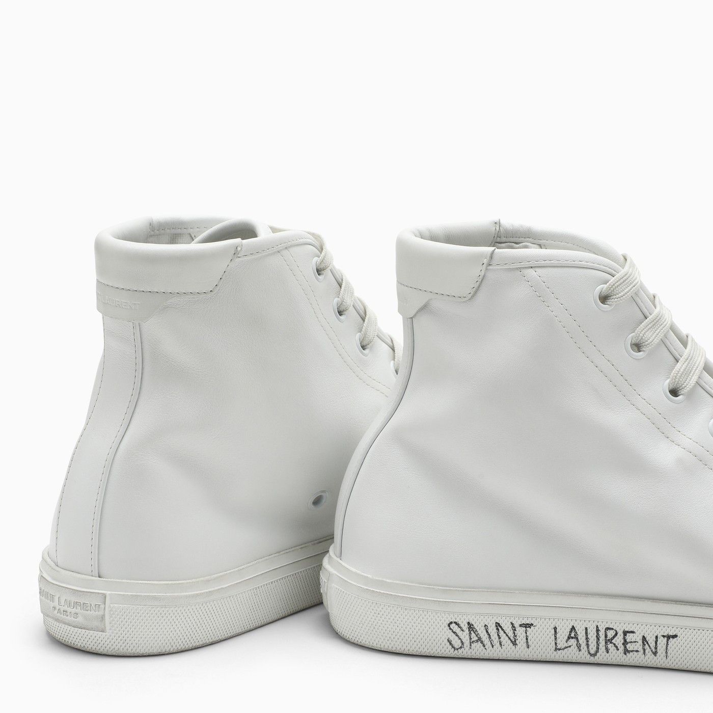 Saint Laurent Paris o1s1wg110225 649249 Malibu Mid Top Sneakers Smooth Leather Size US 14 / EU 47 - 4 Thumbnail