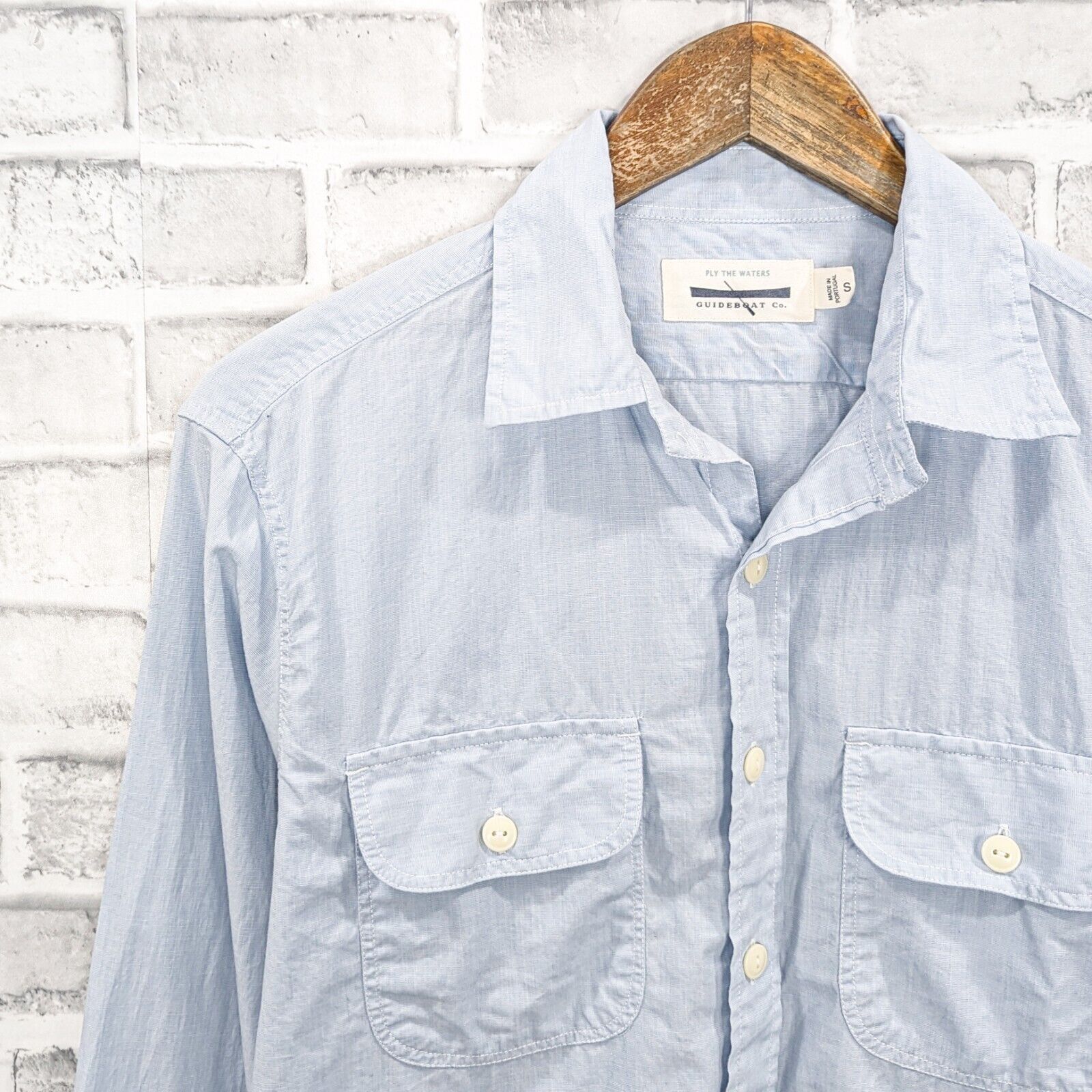 Designer GUIDEBOAT Co. Button front Shirt 2 pocket in blue cotton Size US S / EU 44-46 / 1 - 5 Thumbnail