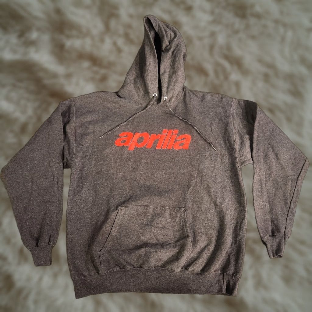 Hanes Aprilia Racing Motorcycle Hoodie Mens Large Gray Size US L / EU 52-54 / 3 - 1 Thumbnail