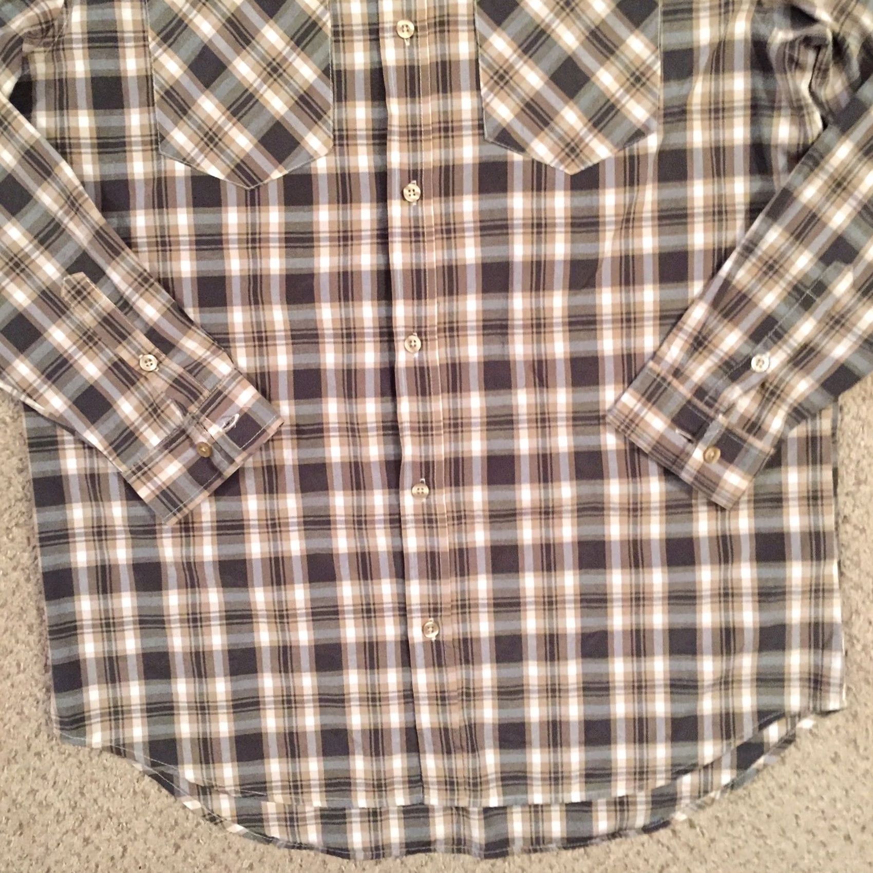 Akademiks Akademiks Shirt Mens XL Gray Plaid Long Sleeve Button-Up Size US XL / EU 56 / 4 - 4 Thumbnail
